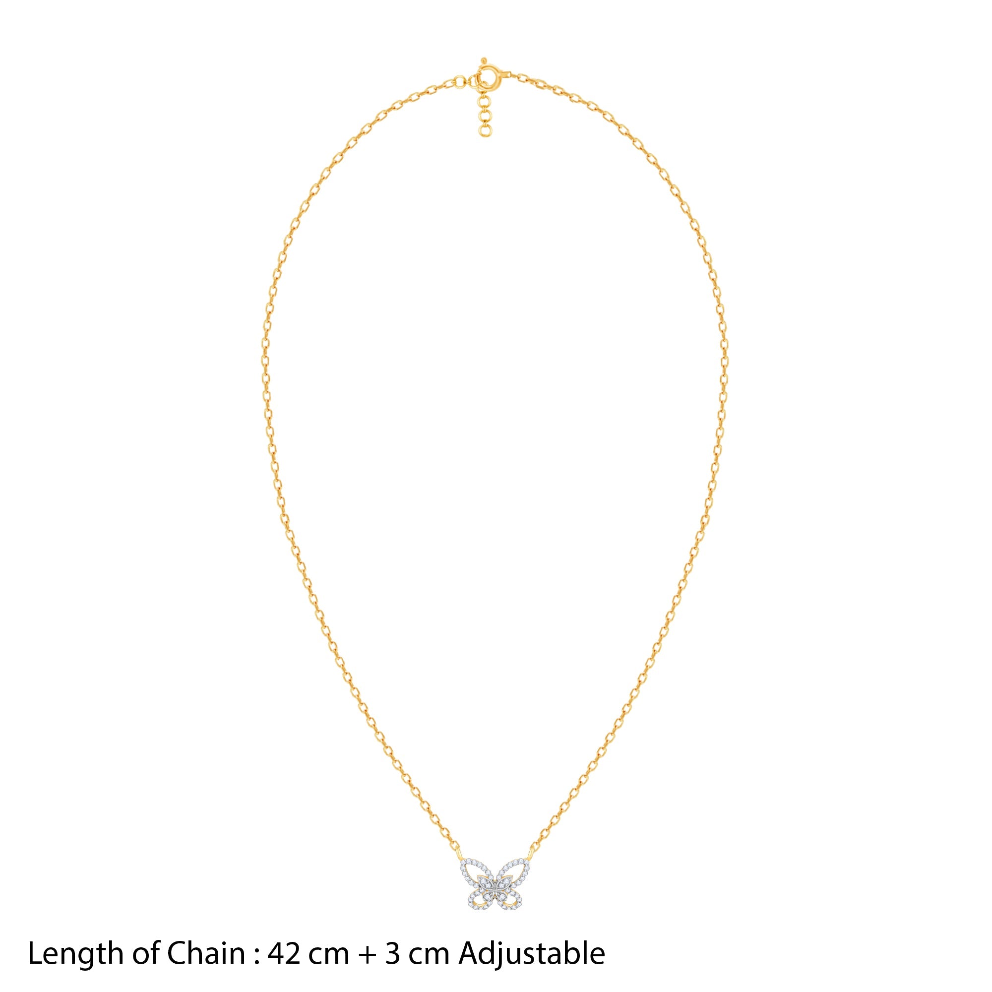 Gold Captivating Butterfly Diamond Necklace