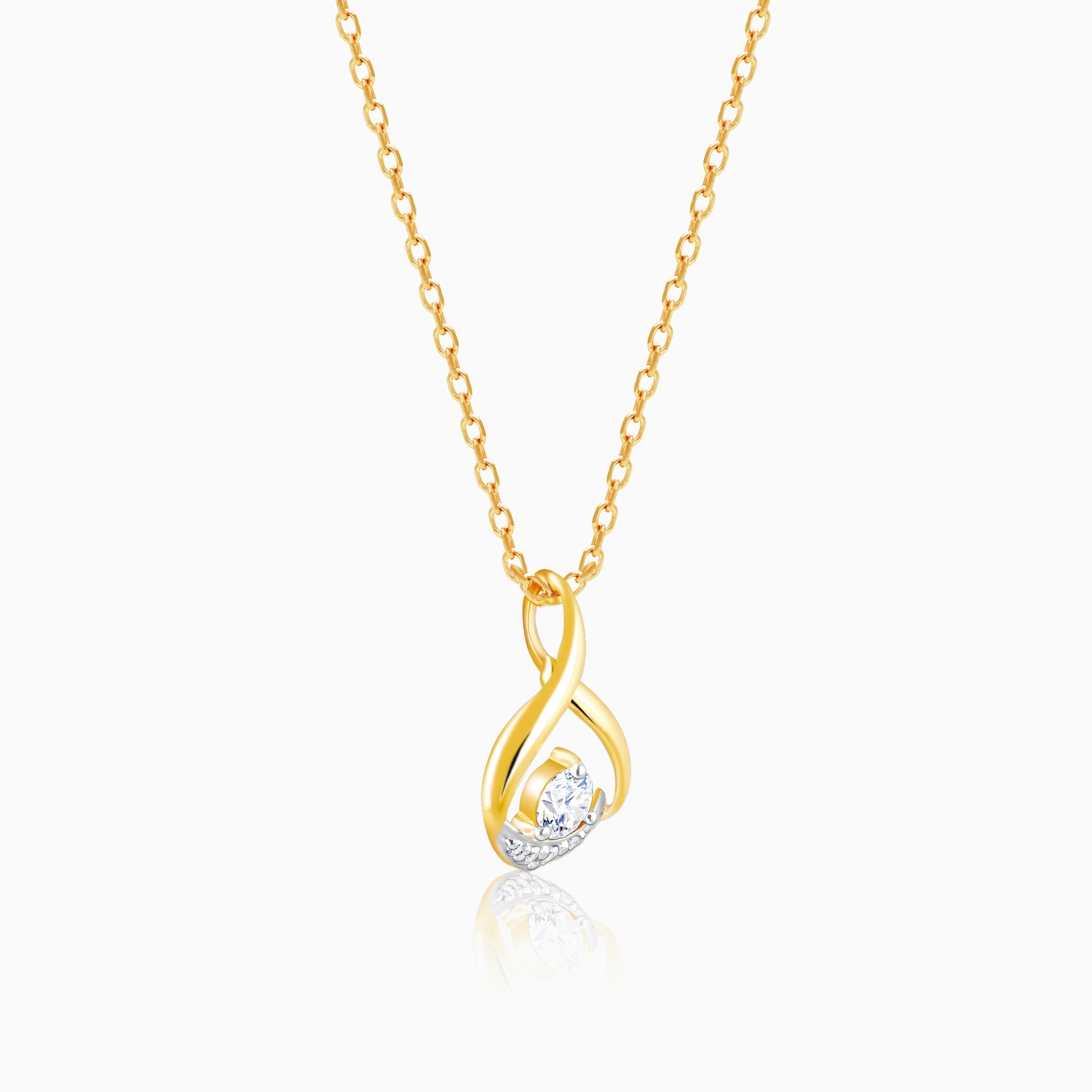 Gold Charming Dew Drops Diamond Pendant