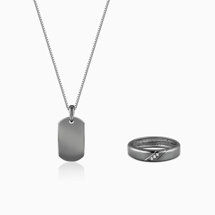 Black Rhodium Noir Edge Set For Him