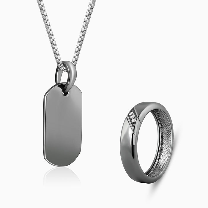 Black Rhodium Noir Edge Set For Him
