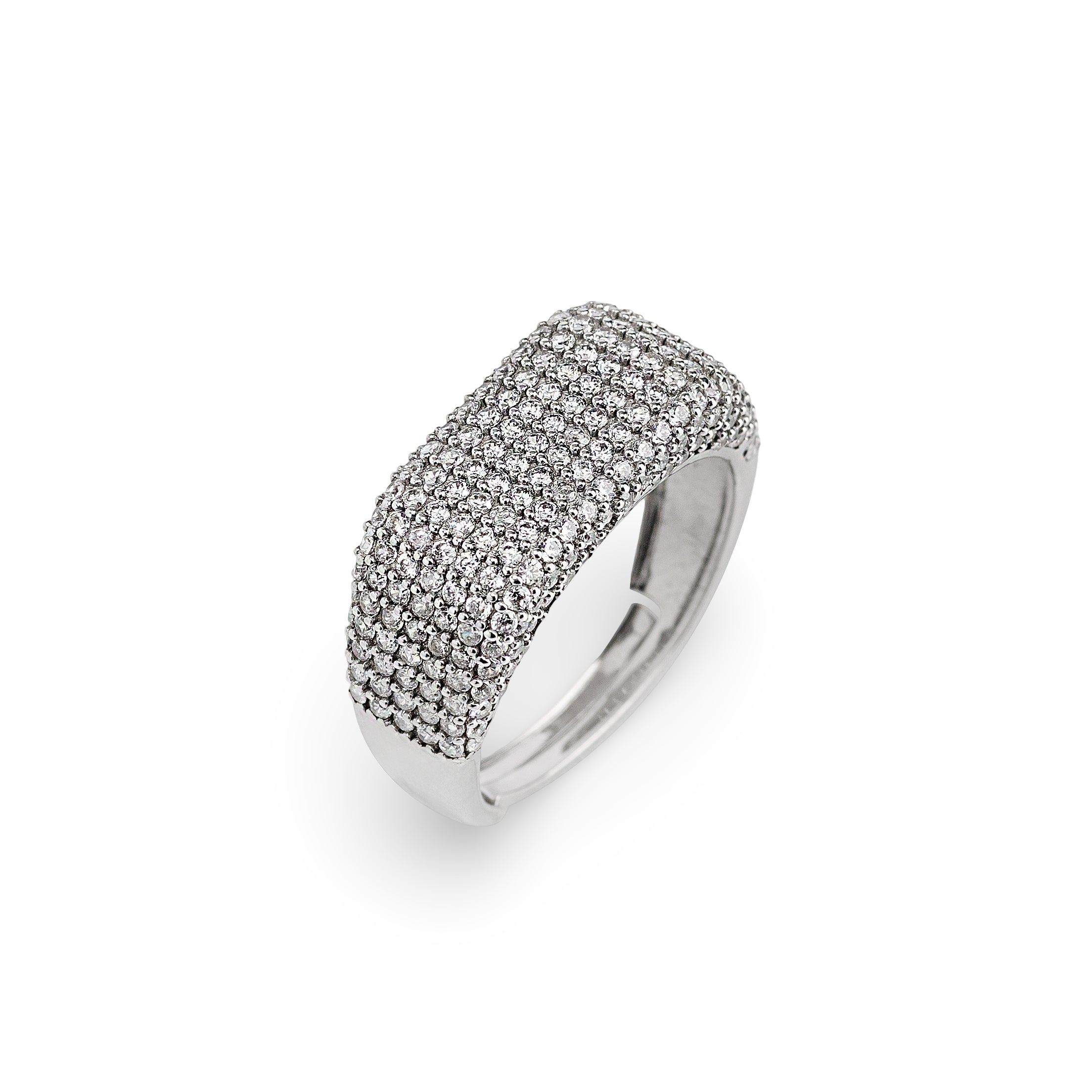 Nova Pavé Band – Premium Statement Ring in Silver Finish