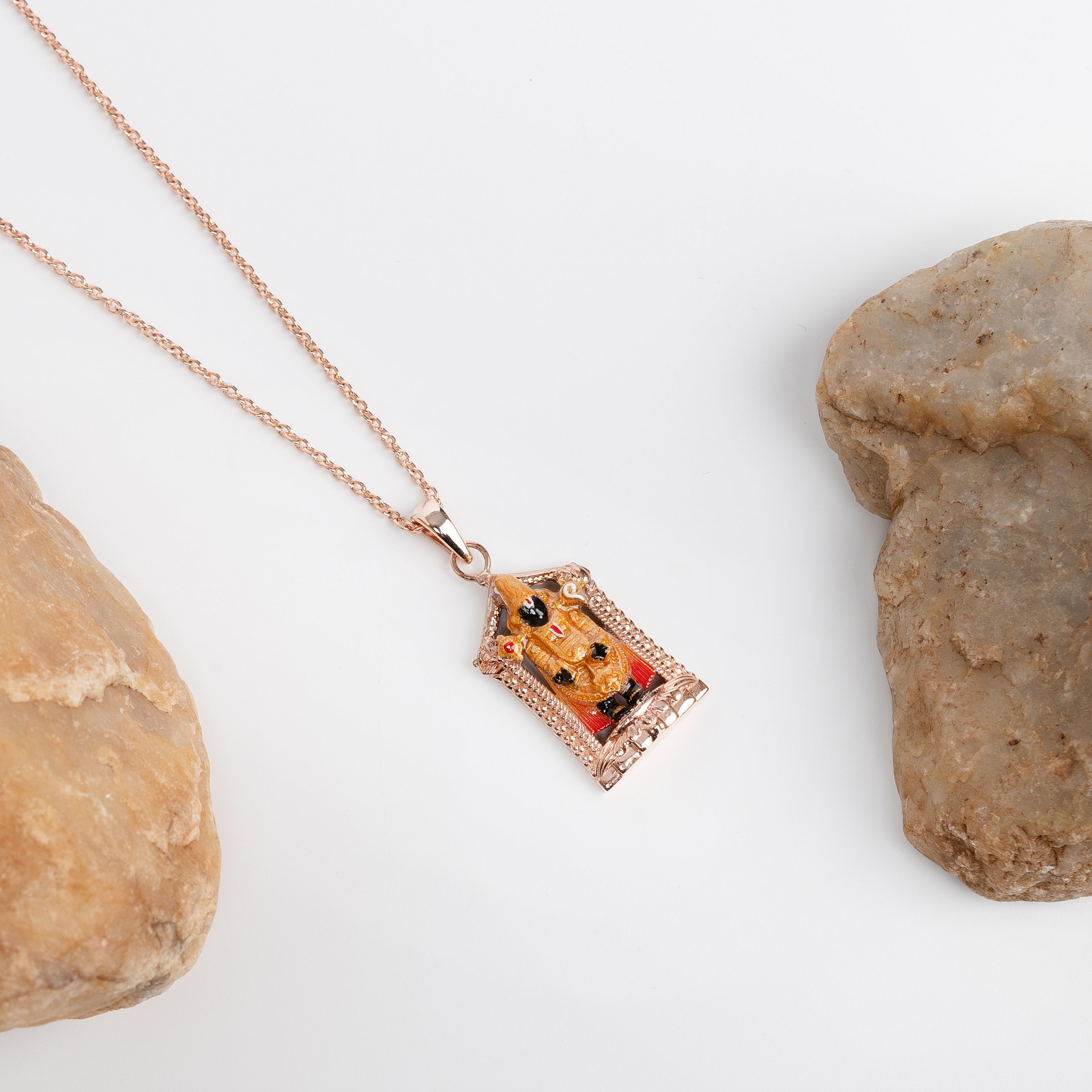 Divine Aura Pendant – Premium Spiritual Necklace in Rose Gold Finish
