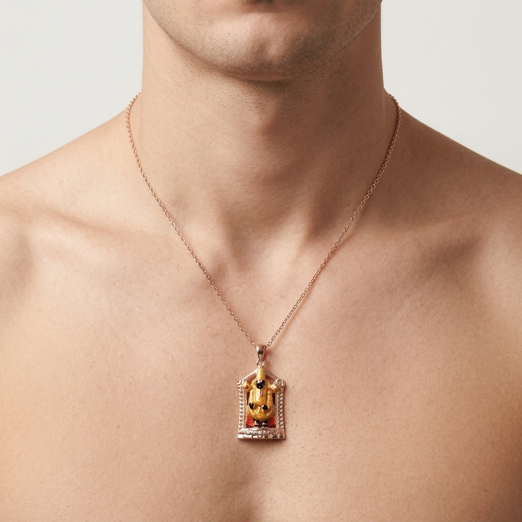 Divine Aura Pendant – Premium Spiritual Necklace in Rose Gold Finish