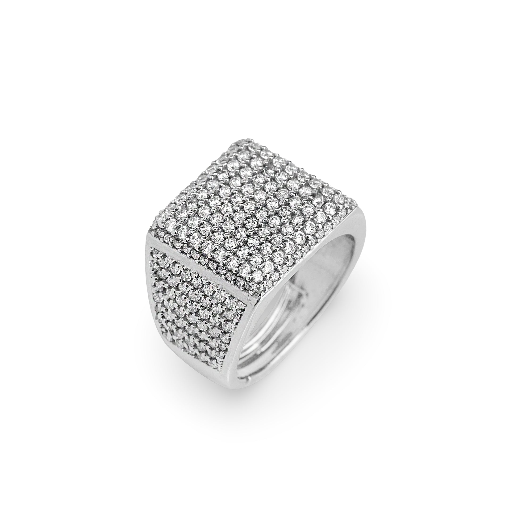 Iceblock Luxe Ring – Premium Iced-Out Statement Ring in Silver Finish