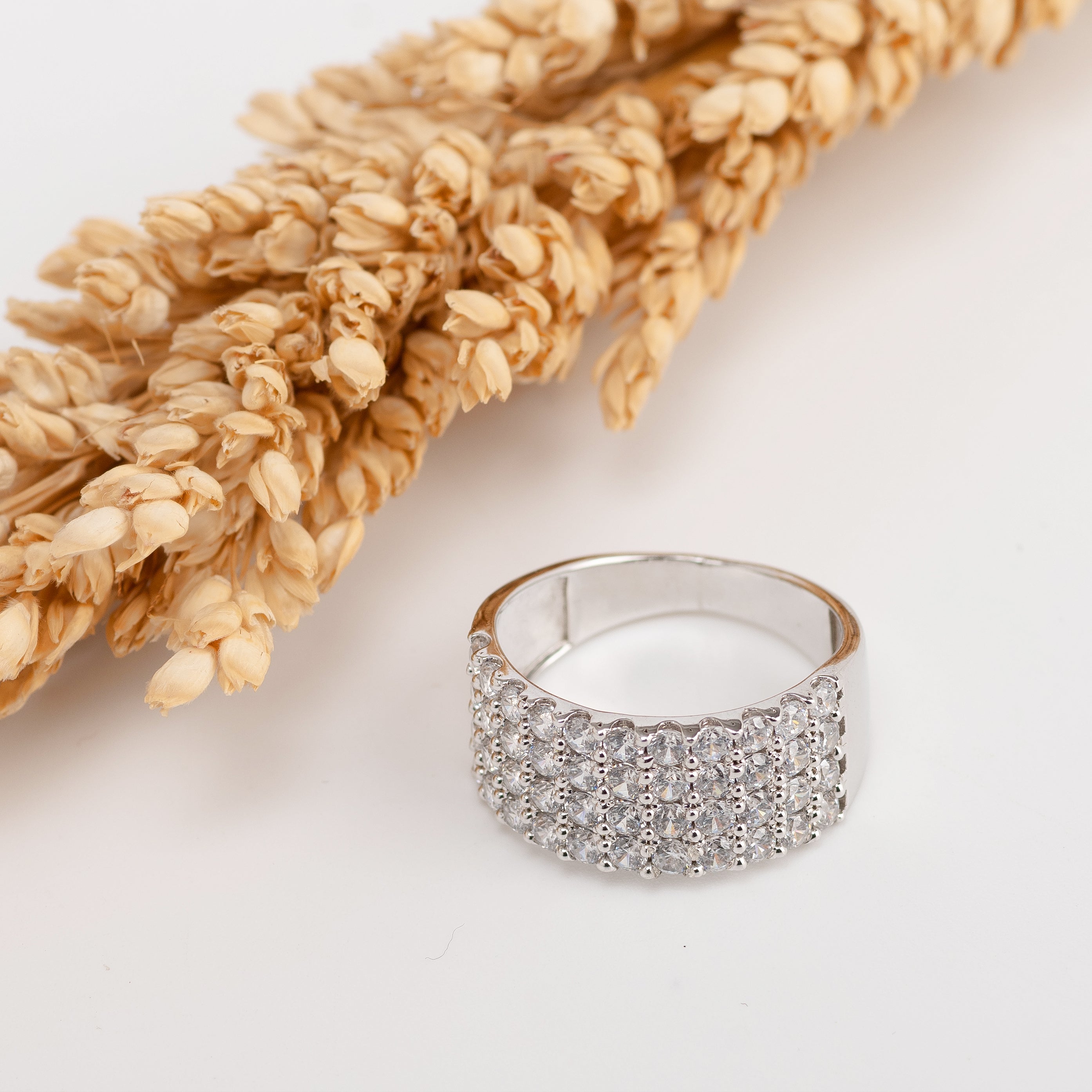 Glacier Pavé Ring – Premium Iced-Out Statement Ring in Silver Finish