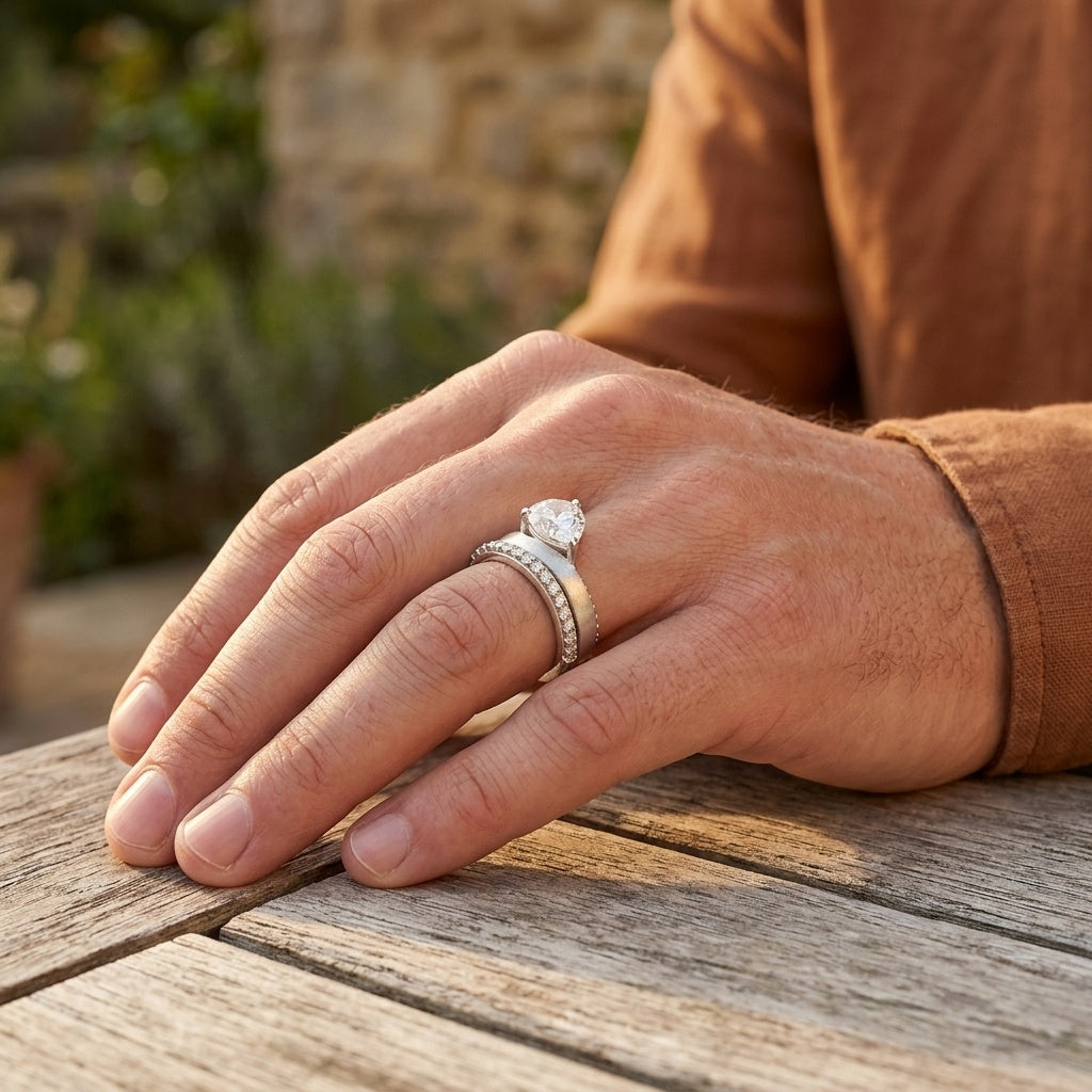 Eclipse Crown Ring – Premium Solitaire Band Ring in Silver Finish