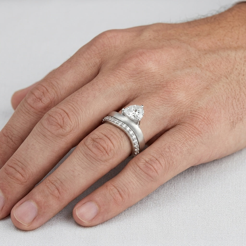 Eclipse Crown Ring – Premium Solitaire Band Ring in Silver Finish