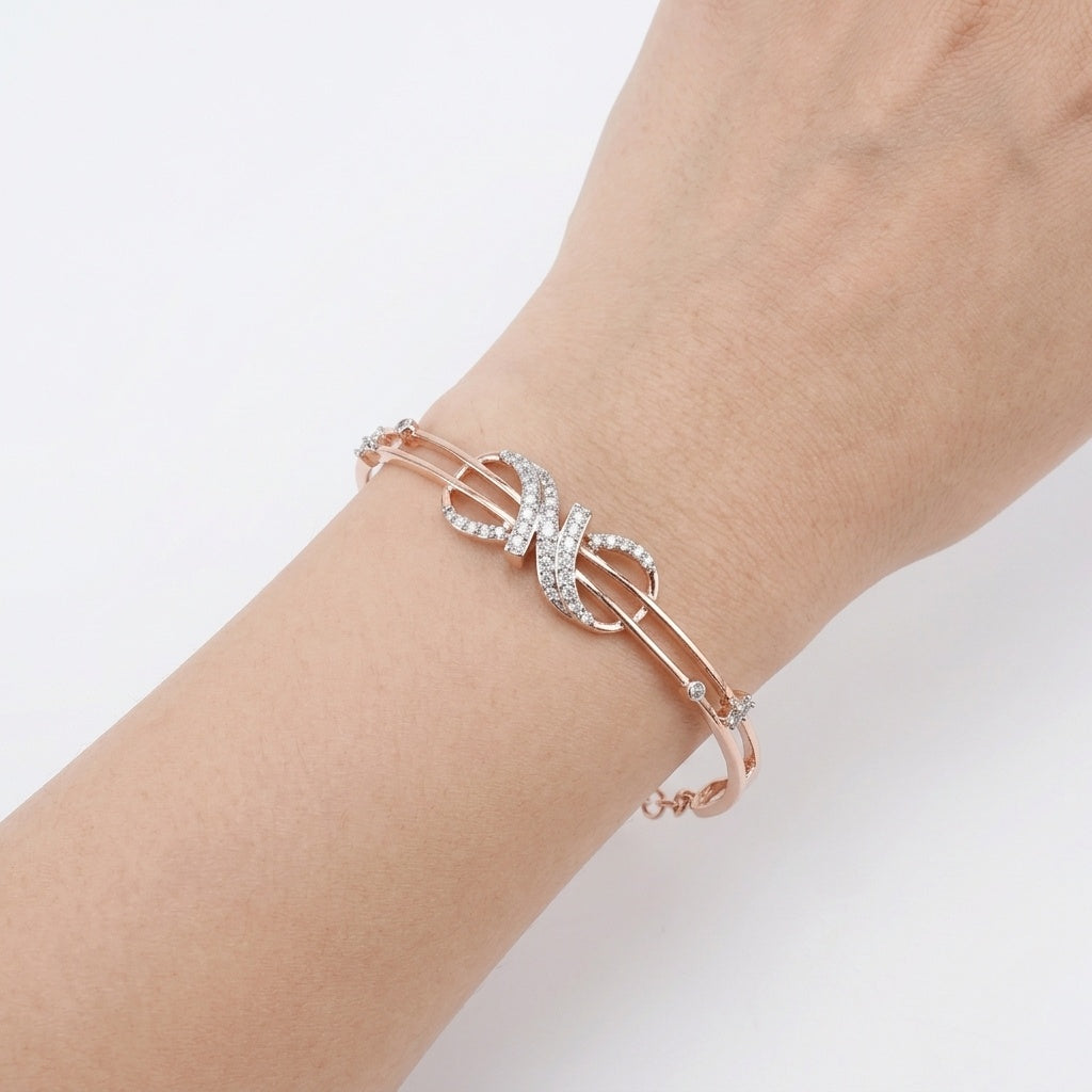 Infinity Aura Cuff – Premium Bracelet in Rose Gold Finish