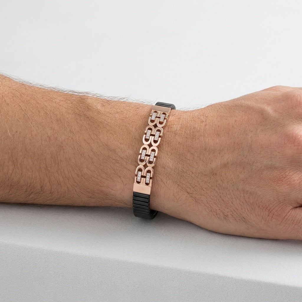 Echelon Link Bracelet – Premium Unisex Dual-Tone Geometric Bracelet
