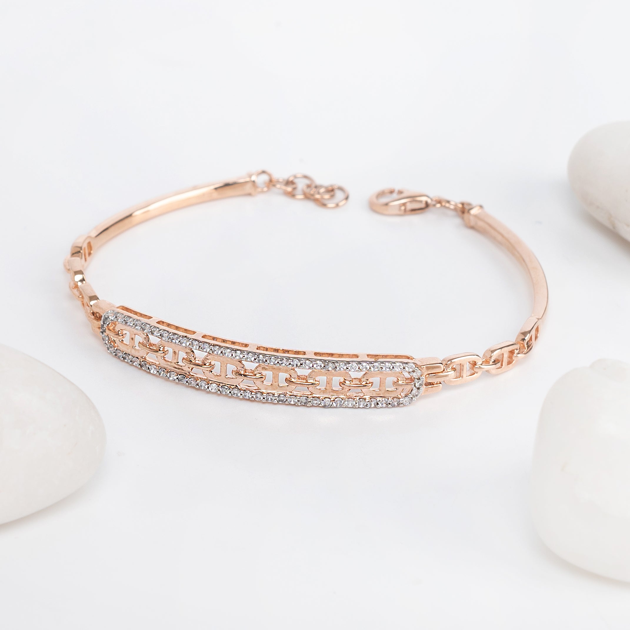 Aurelia Link Bracelet – Premium Chain Bracelet in Rose Gold Finish