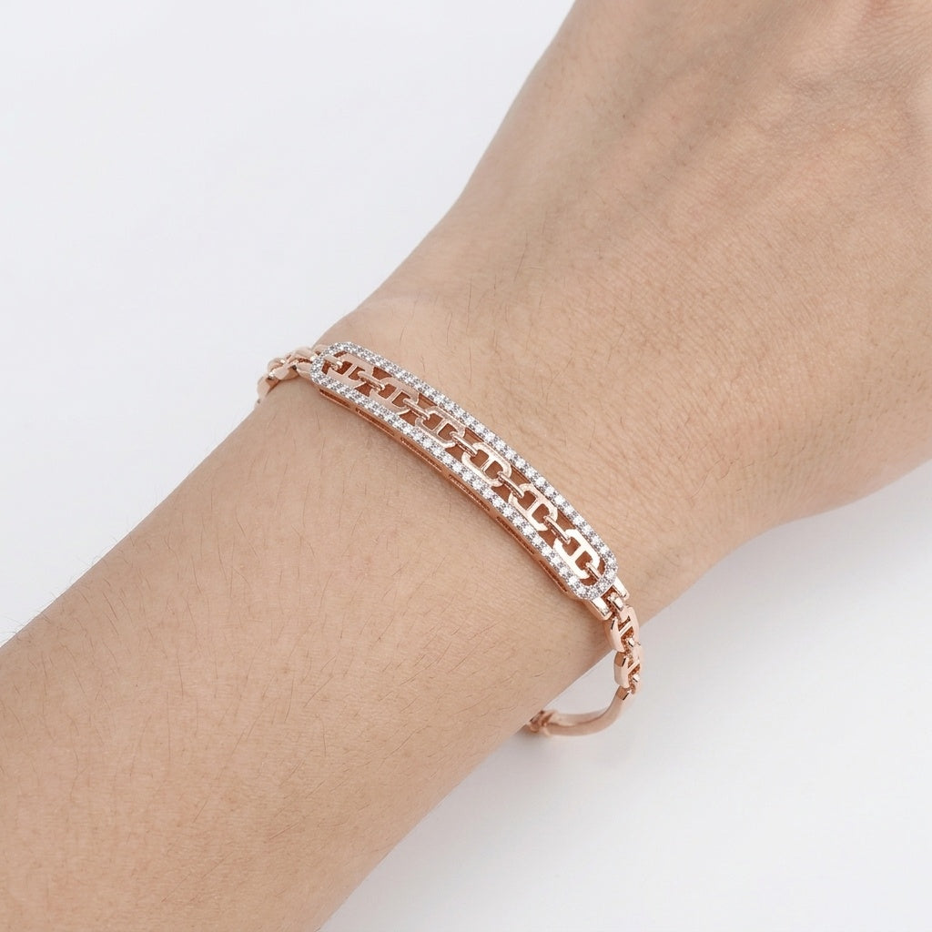 Aurelia Link Bracelet – Premium Chain Bracelet in Rose Gold Finish