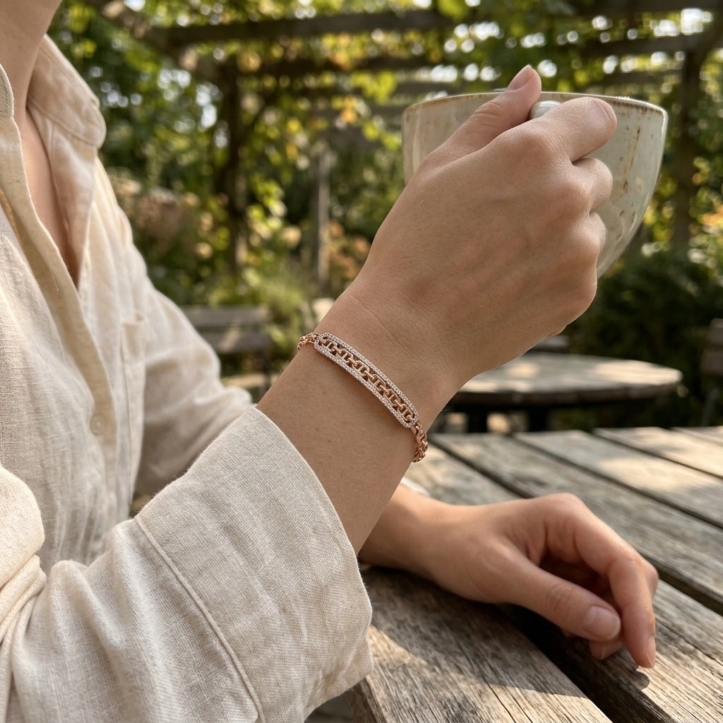 Aurelia Link Bracelet – Premium Chain Bracelet in Rose Gold Finish