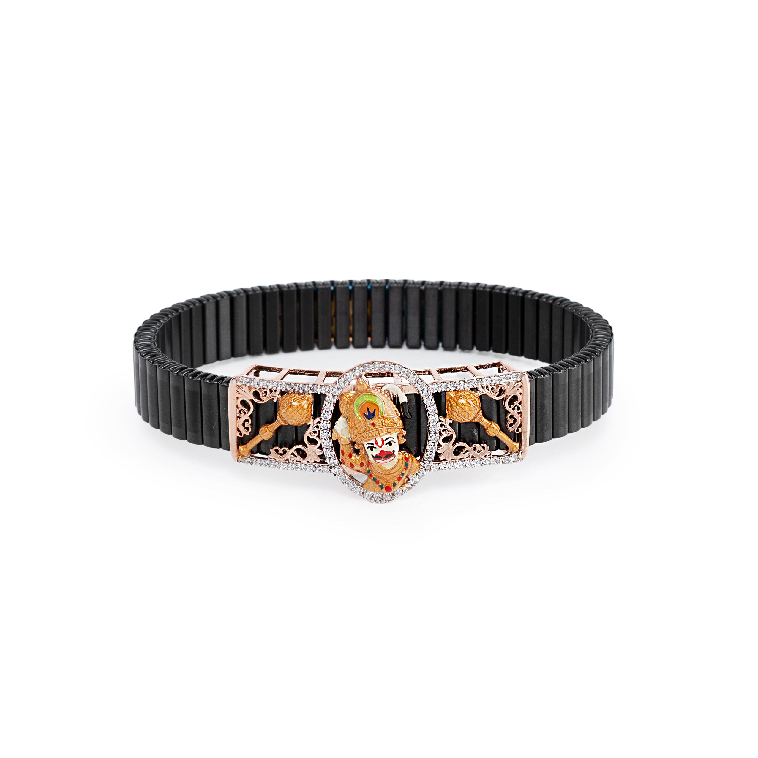 Regal Motif Bracelet – Premium Unisex Ornamental Dual-Tone Bracelet in Gold & Black