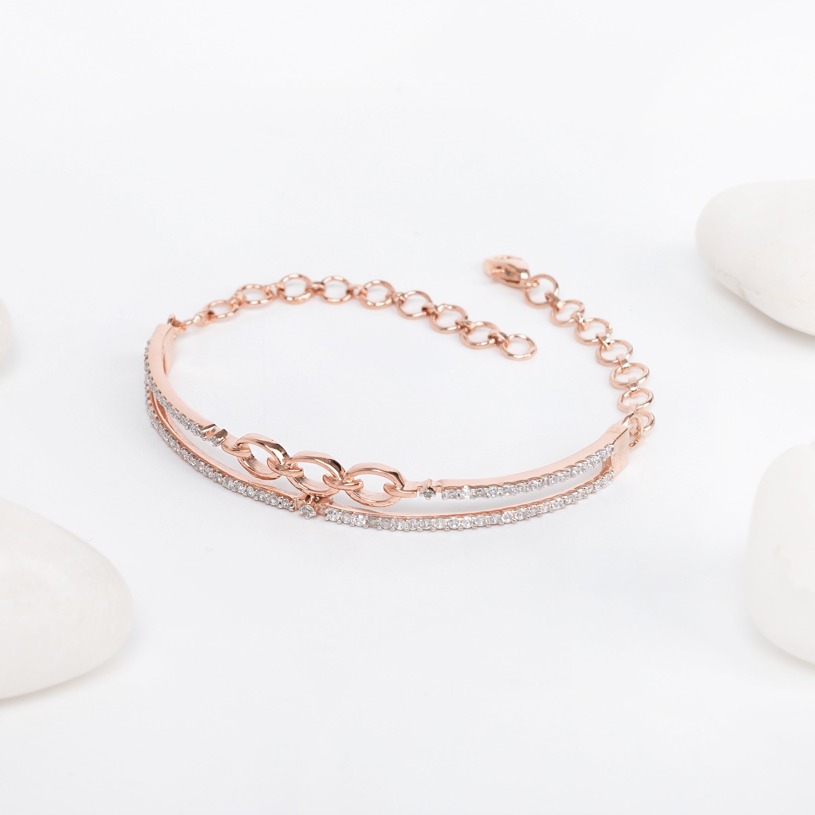 Eterna Link Bracelet – Premium Dual Layer Bracelet in Rose Gold Finish