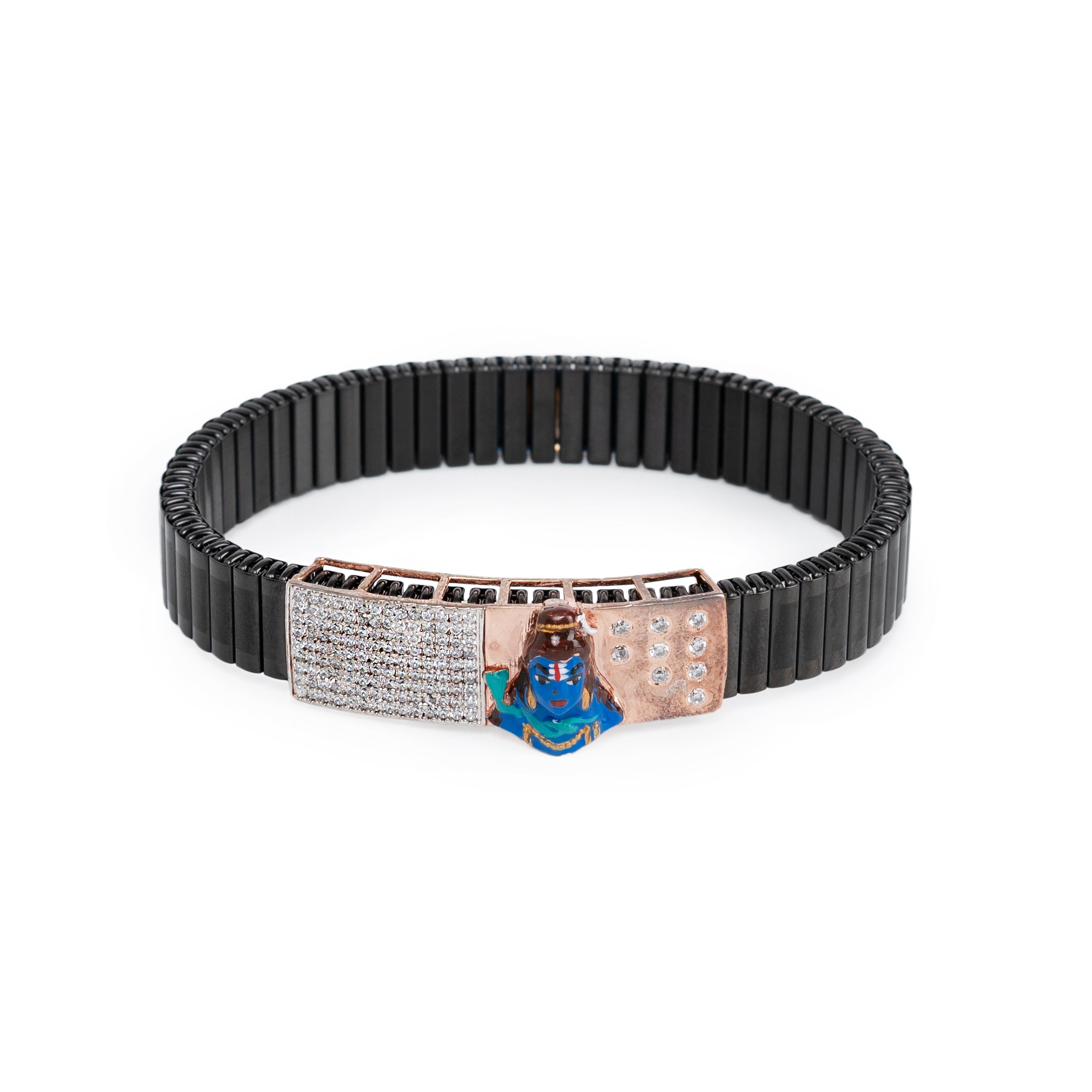 Azure Emblem Bracelet – Premium Artistic Dual-Tone Bracelet in Rose Gold & Black