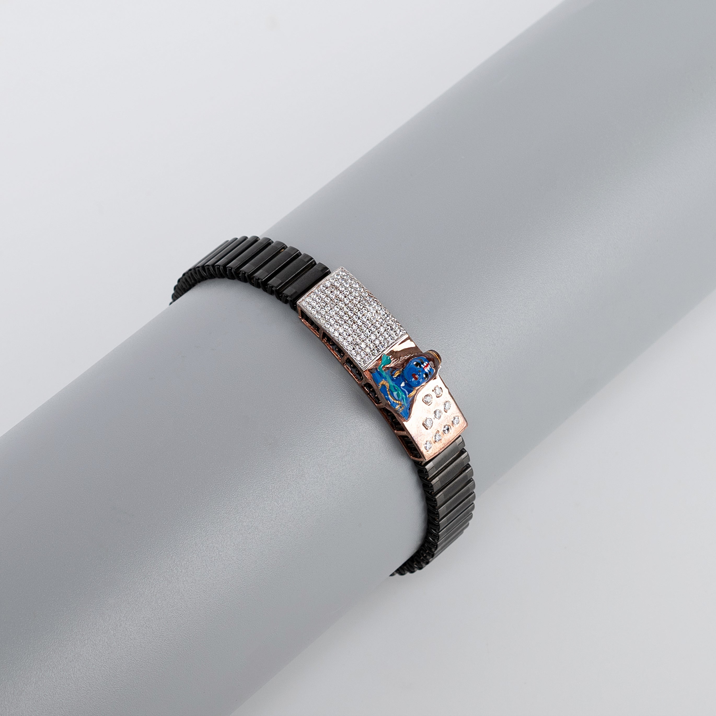 Azure Emblem Bracelet – Premium Artistic Dual-Tone Bracelet in Rose Gold & Black