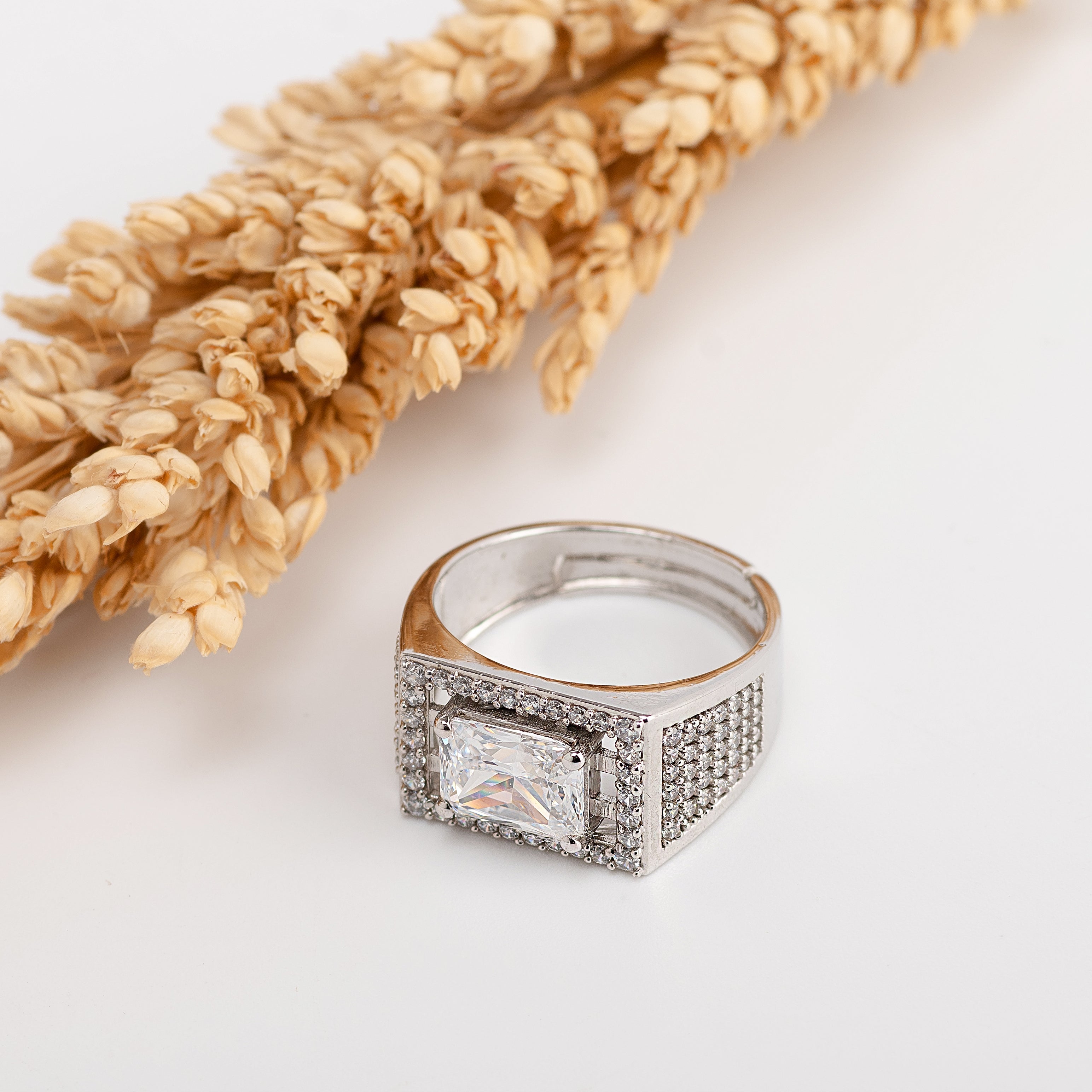 Monarch Ice Ring – Premium Iced Statement Ring in Silver Finish