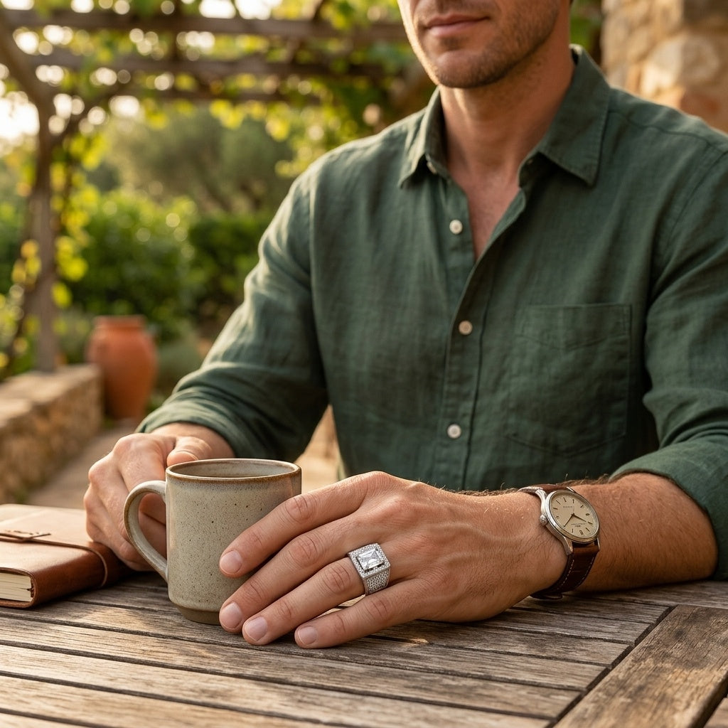 Monarch Ice Ring – Premium Iced Statement Ring in Silver Finish