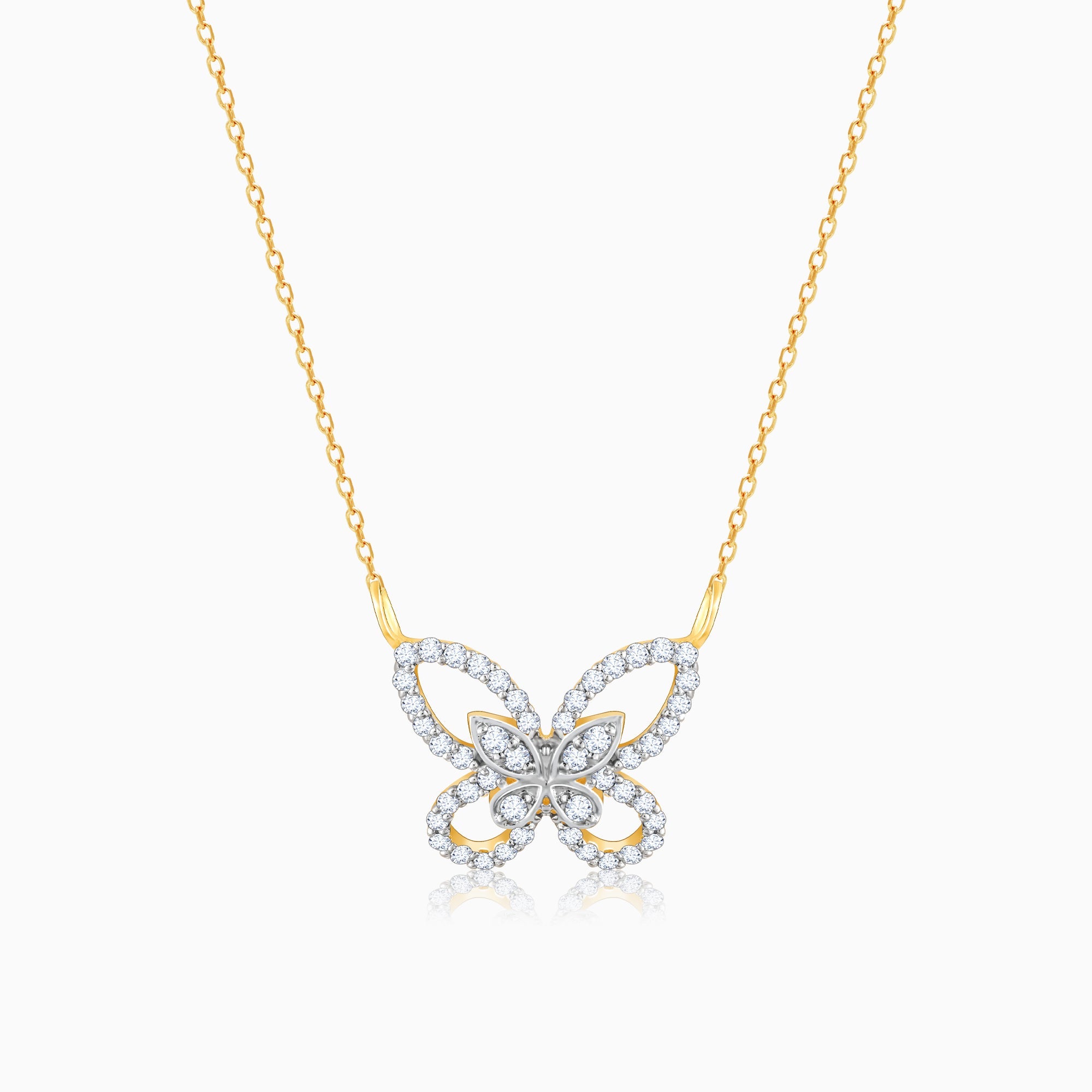 Gold Captivating Butterfly Diamond Necklace