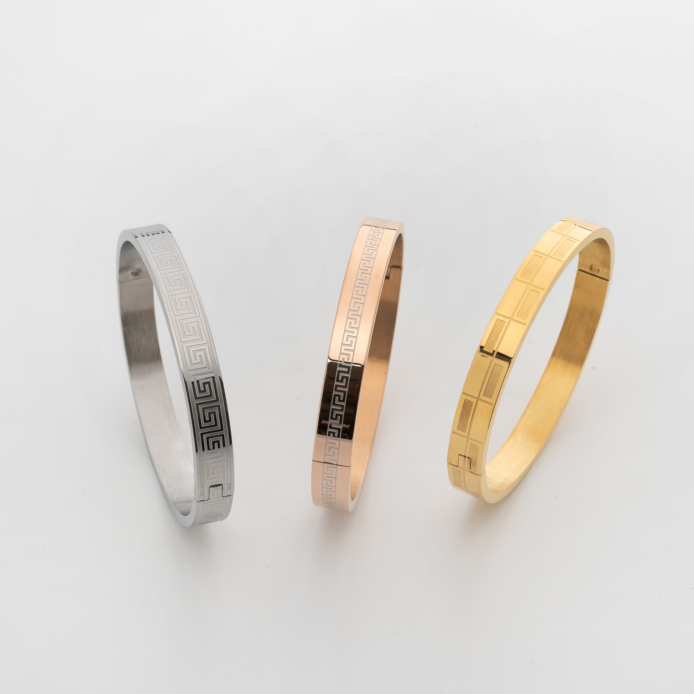 Aureon Edge – Premium Men's Geometric Stainless Steel Cuff Bracelet