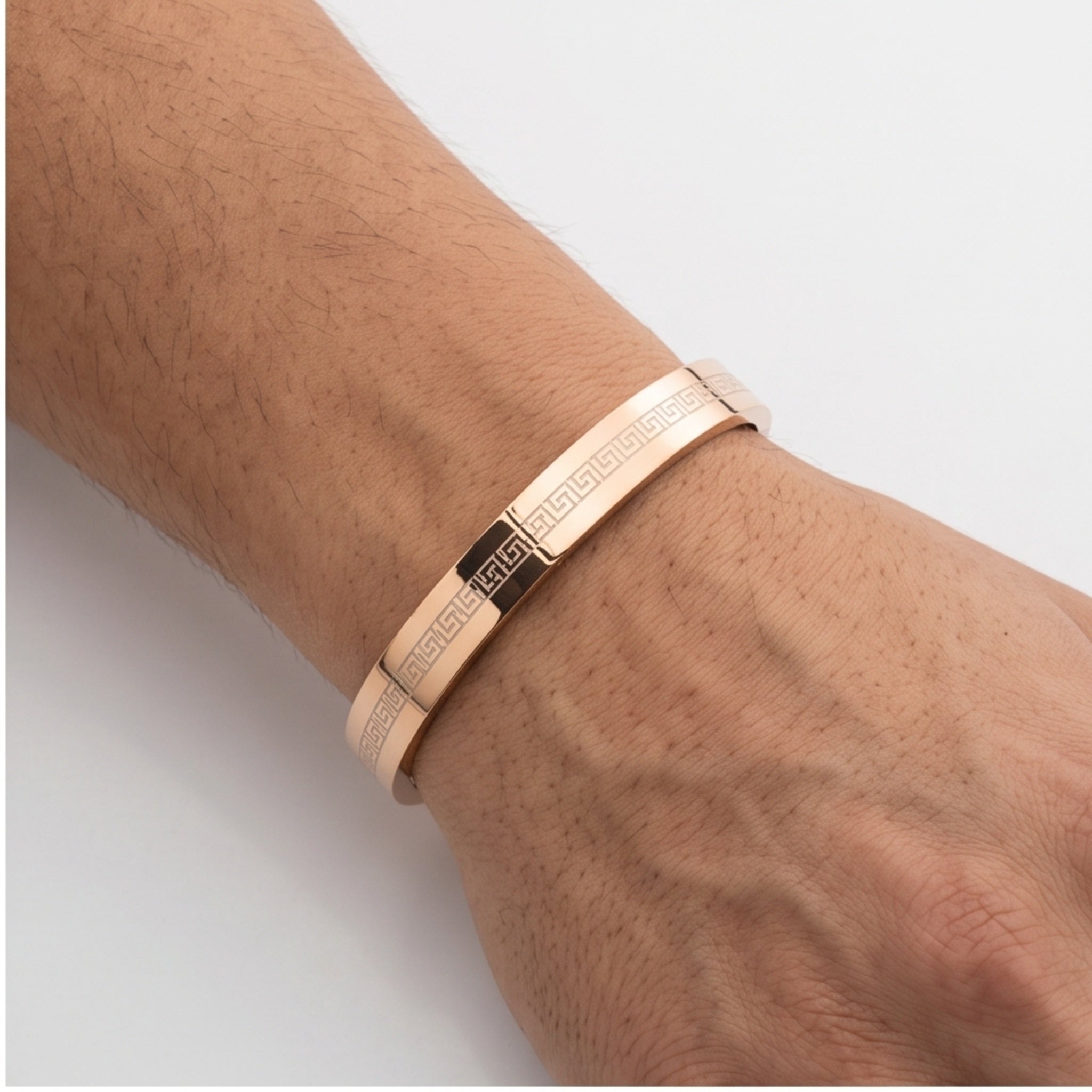 Aureon Edge – Premium Men's Geometric Stainless Steel Cuff Bracelet