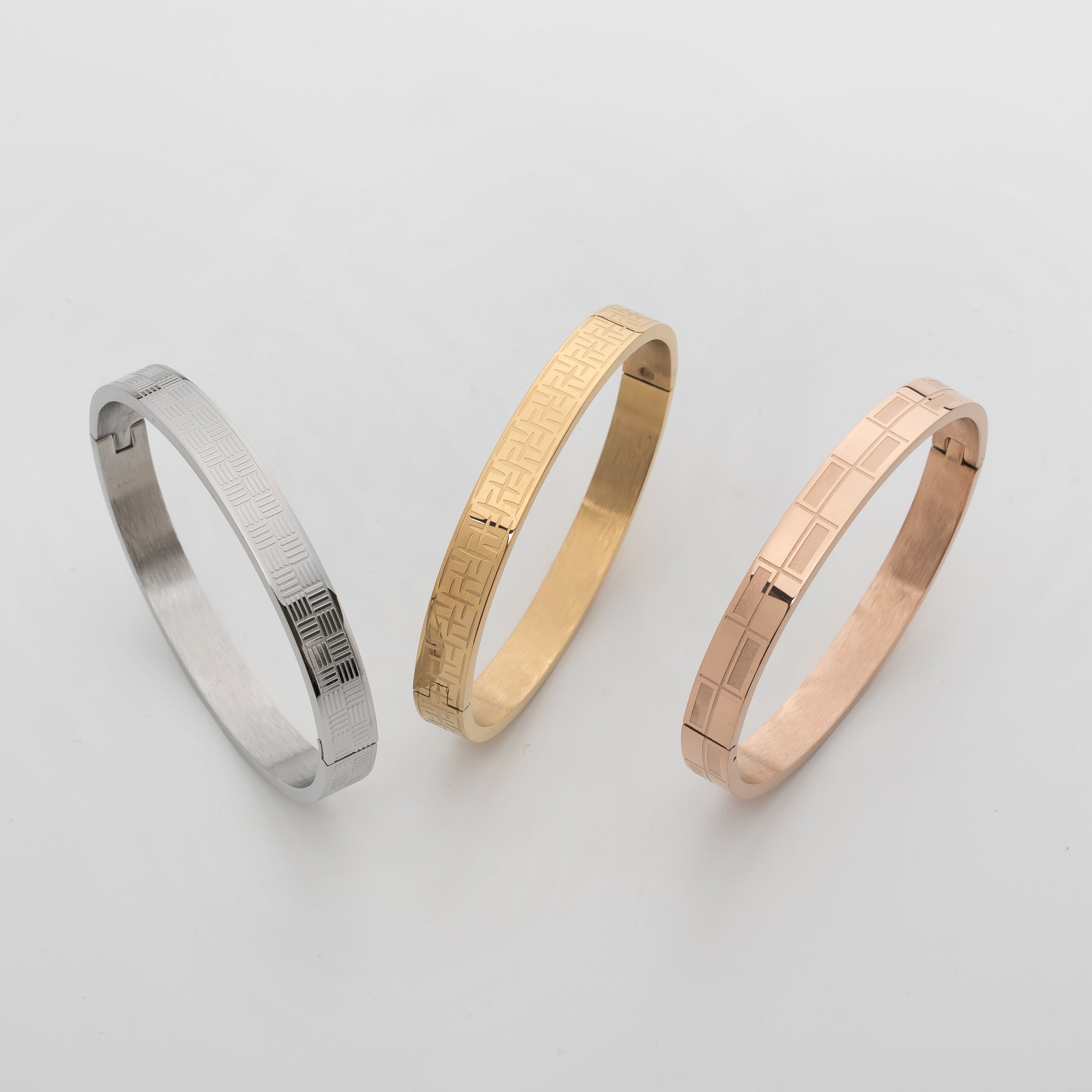 Gridline Prestige – Premium Men's Stainless Steel Geometric Cuff Bracelet