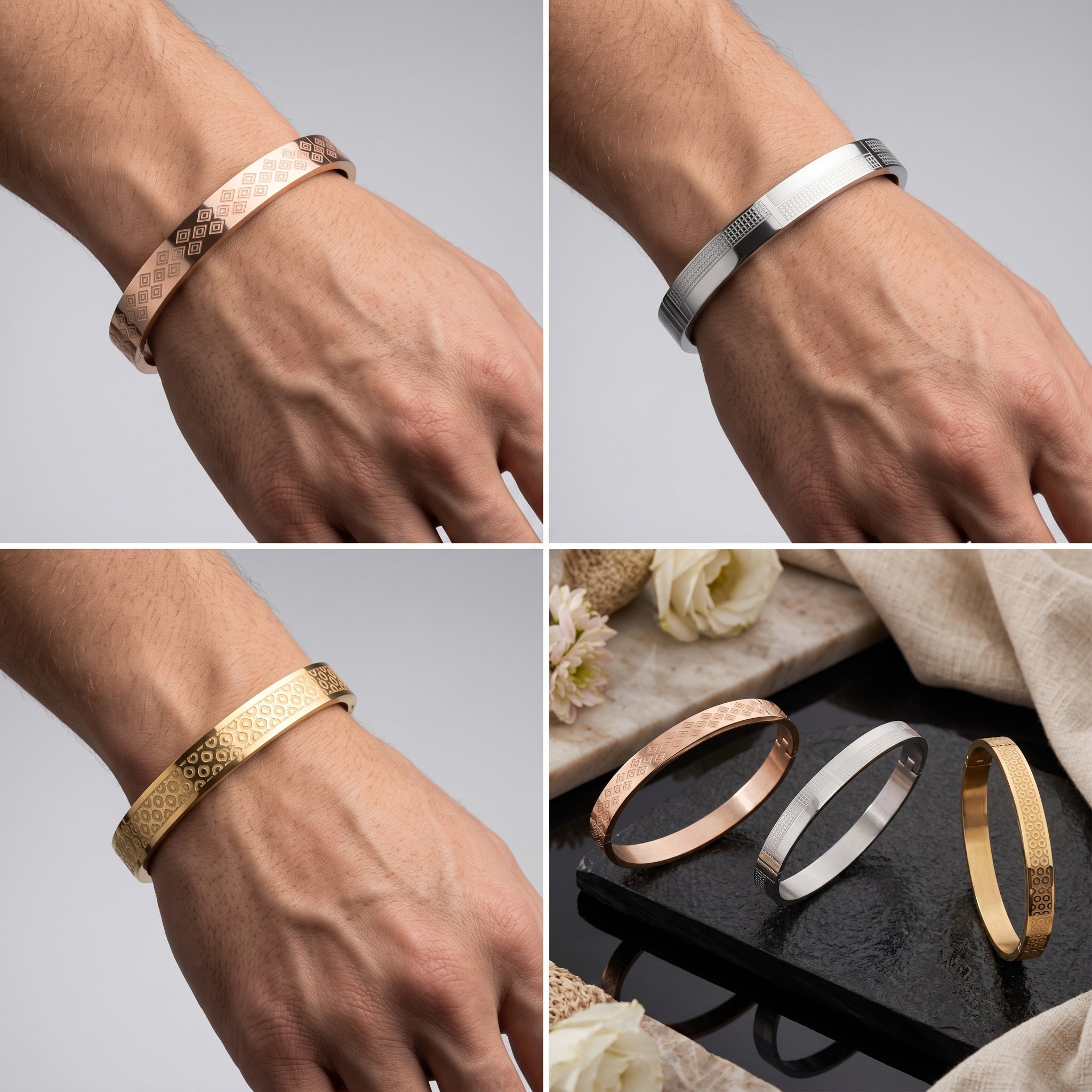 Imperium Trio Combo – Premium Men's Stainless Steel Bracelet Combo Set