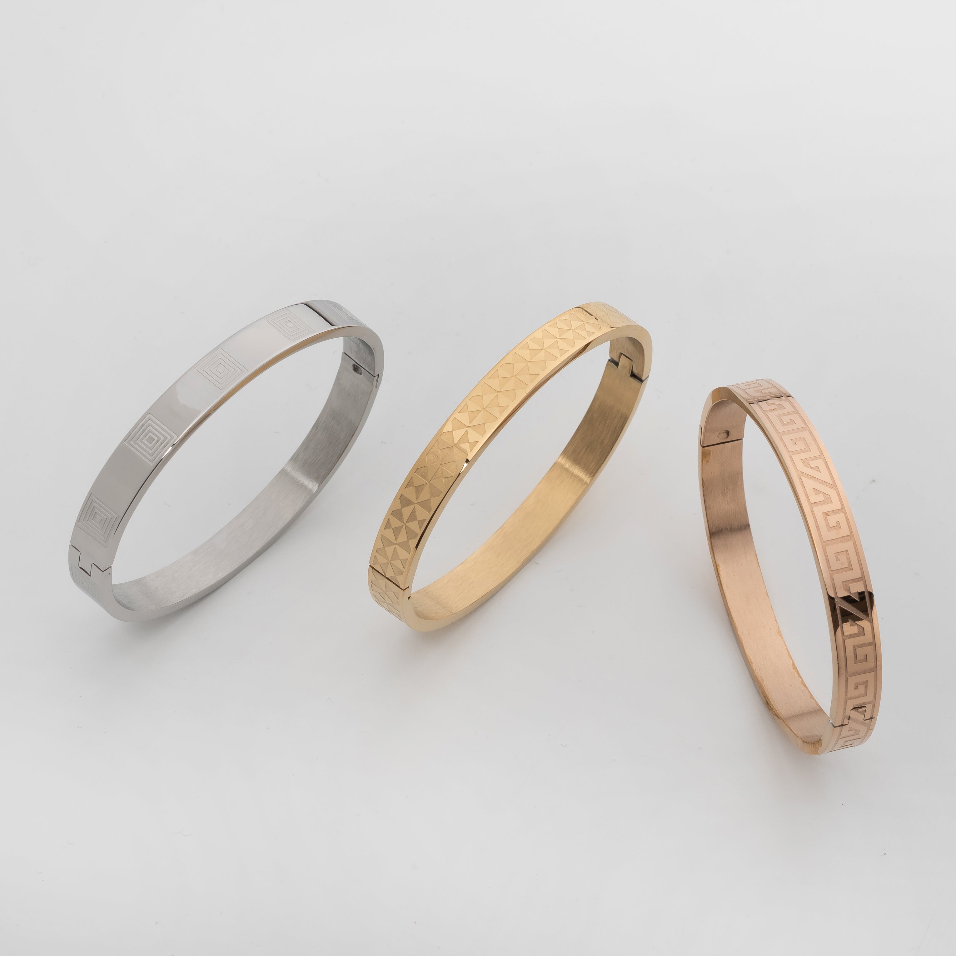 Imperium Trio Combo – Premium Men's Stainless Steel Bracelet Combo Set in Gold, Silver & Rose Gold