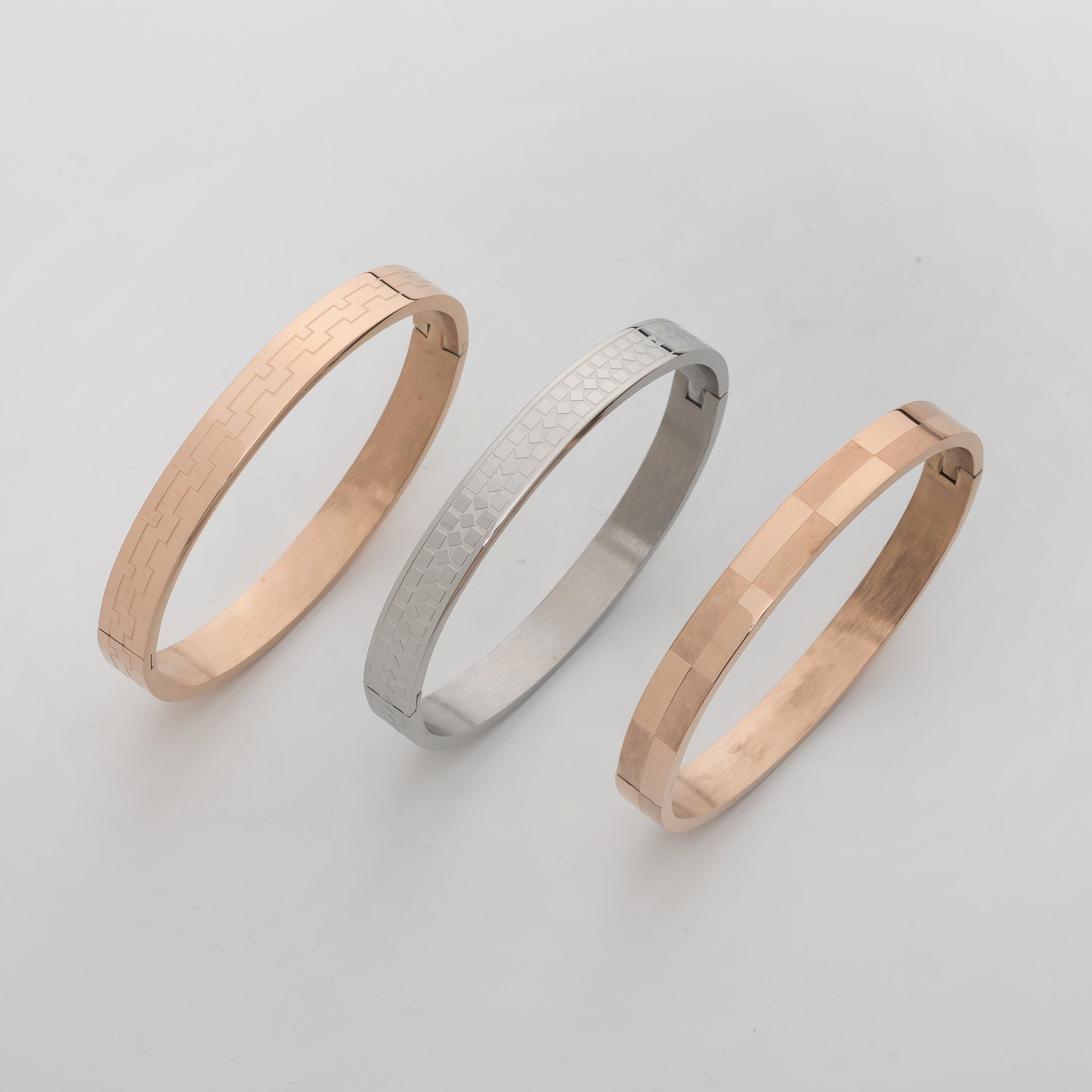 Urban Edge Combo – Premium Men's Stainless Steel Bracelet Combo in Rose Gold & Silver