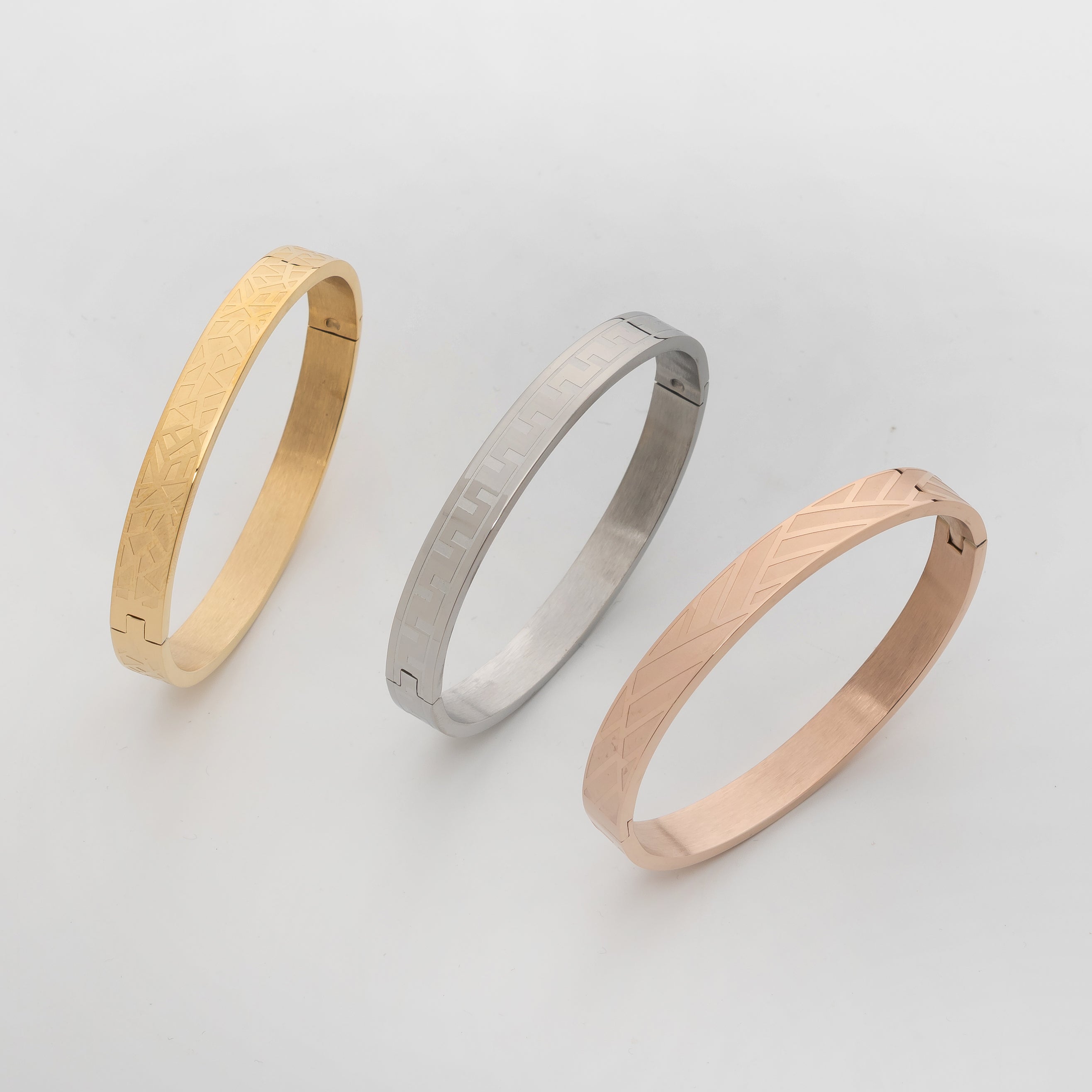 Vertex Elite Combo – Premium Men's Bracelet Combo Set in Gold, Silver & Rose Gold