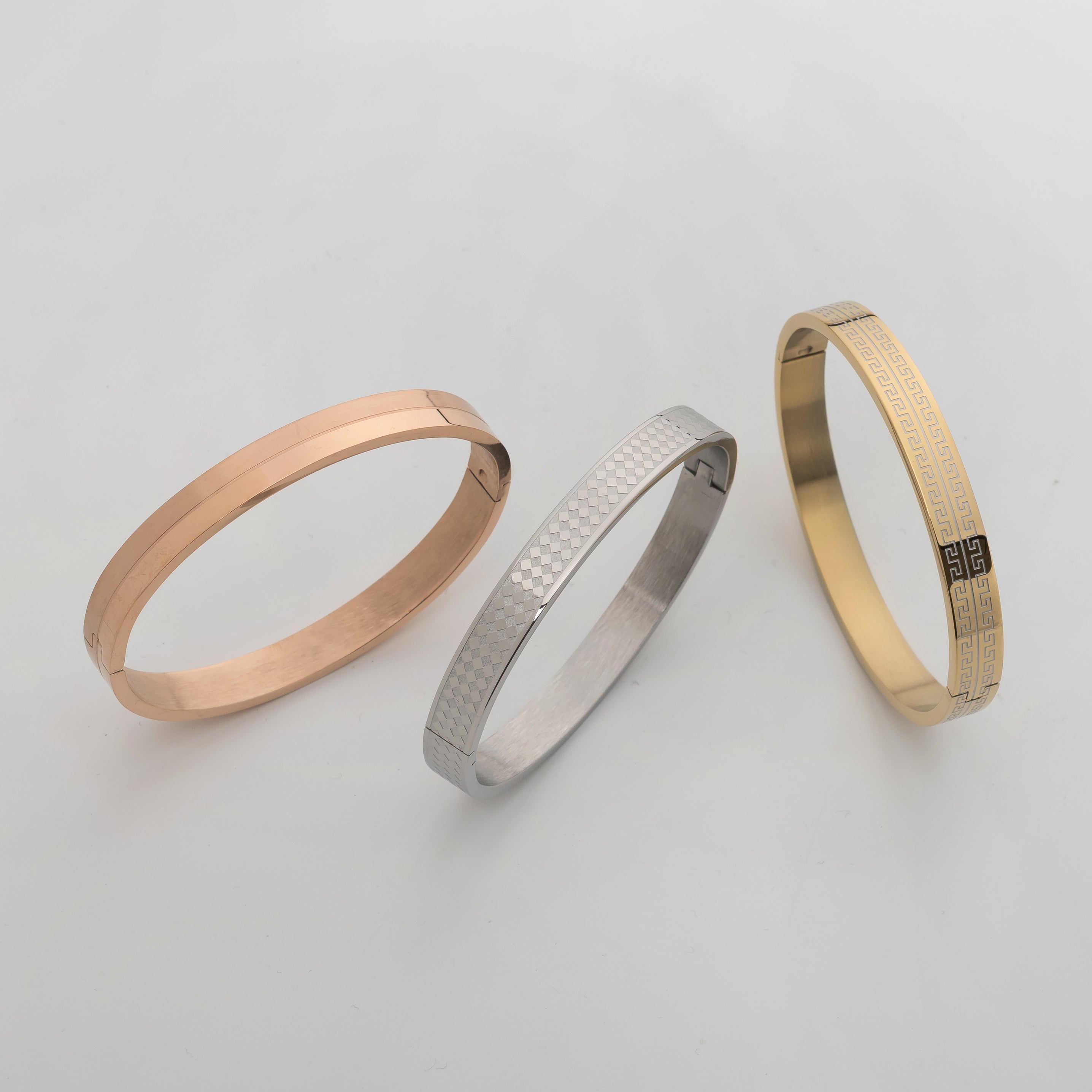 Regalis Cuff Combo – Premium Men's Stainless Steel Open Cuff Bracelet Set (3-Piece)