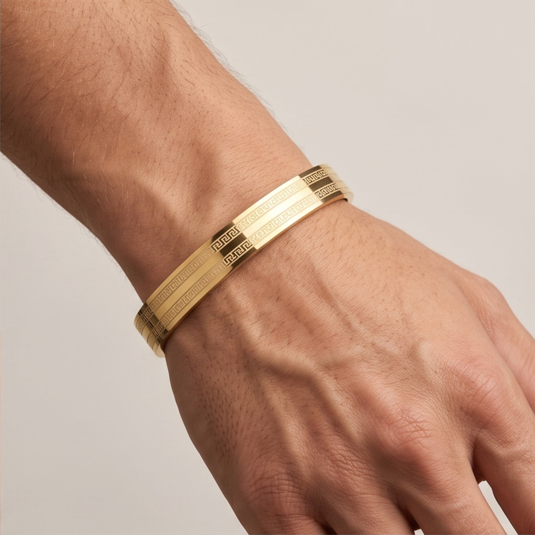 Aurex Cuff Combo – Premium Men's Stainless Steel Engraved Open Cuff Bracelet Set (3-Piece)