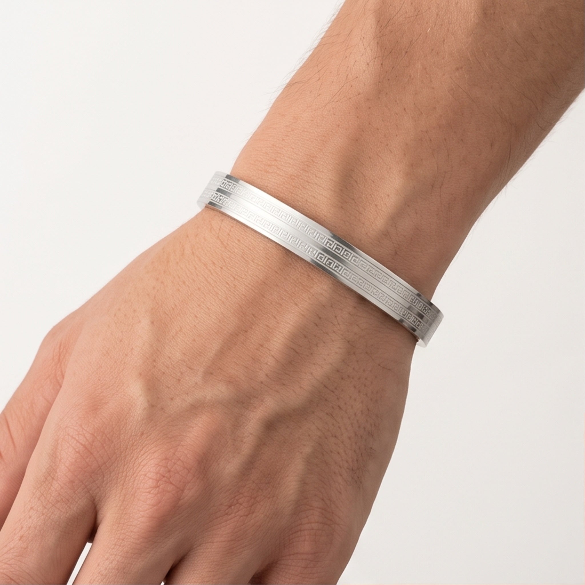 Virello Cuff Combo – Premium Men's Stainless Steel Engraved Open Cuff Bracelet Set (3-Piece)
