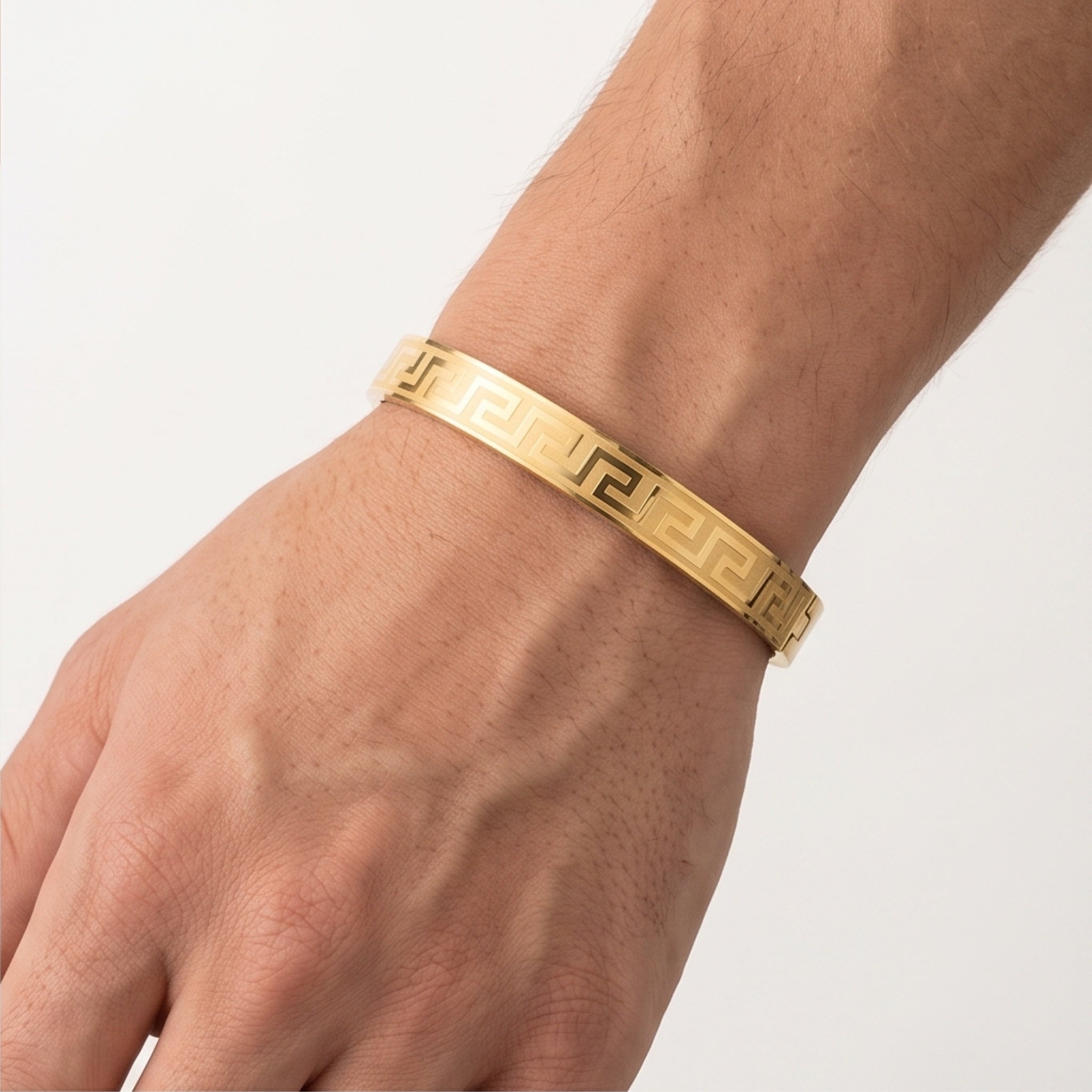 Virello Cuff Combo – Premium Men's Stainless Steel Engraved Open Cuff Bracelet Set (3-Piece)