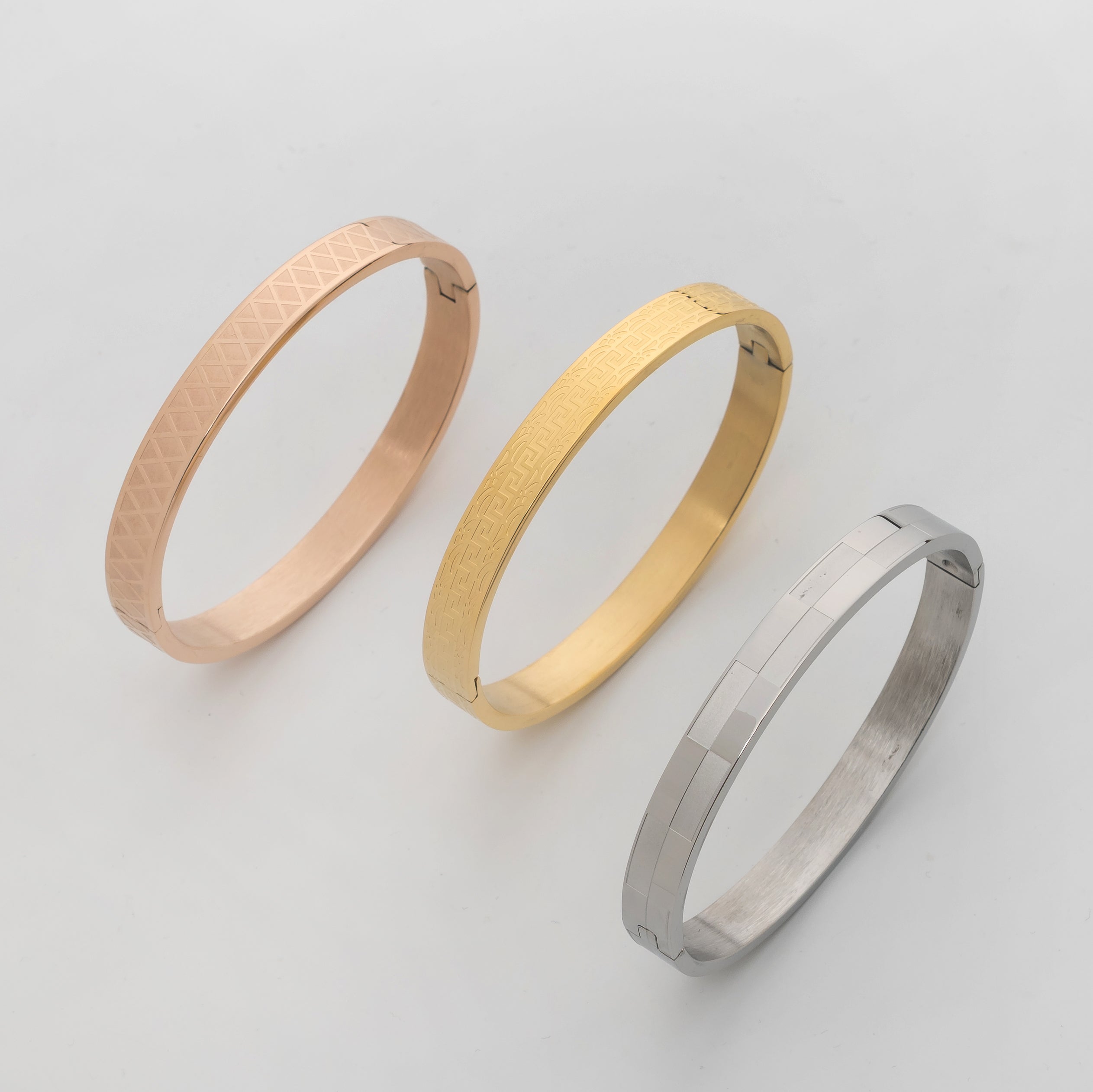 Axiom Cuff Combo – Premium Men's Stainless Steel Open Cuff Bracelet Combo Set (3-Piece)