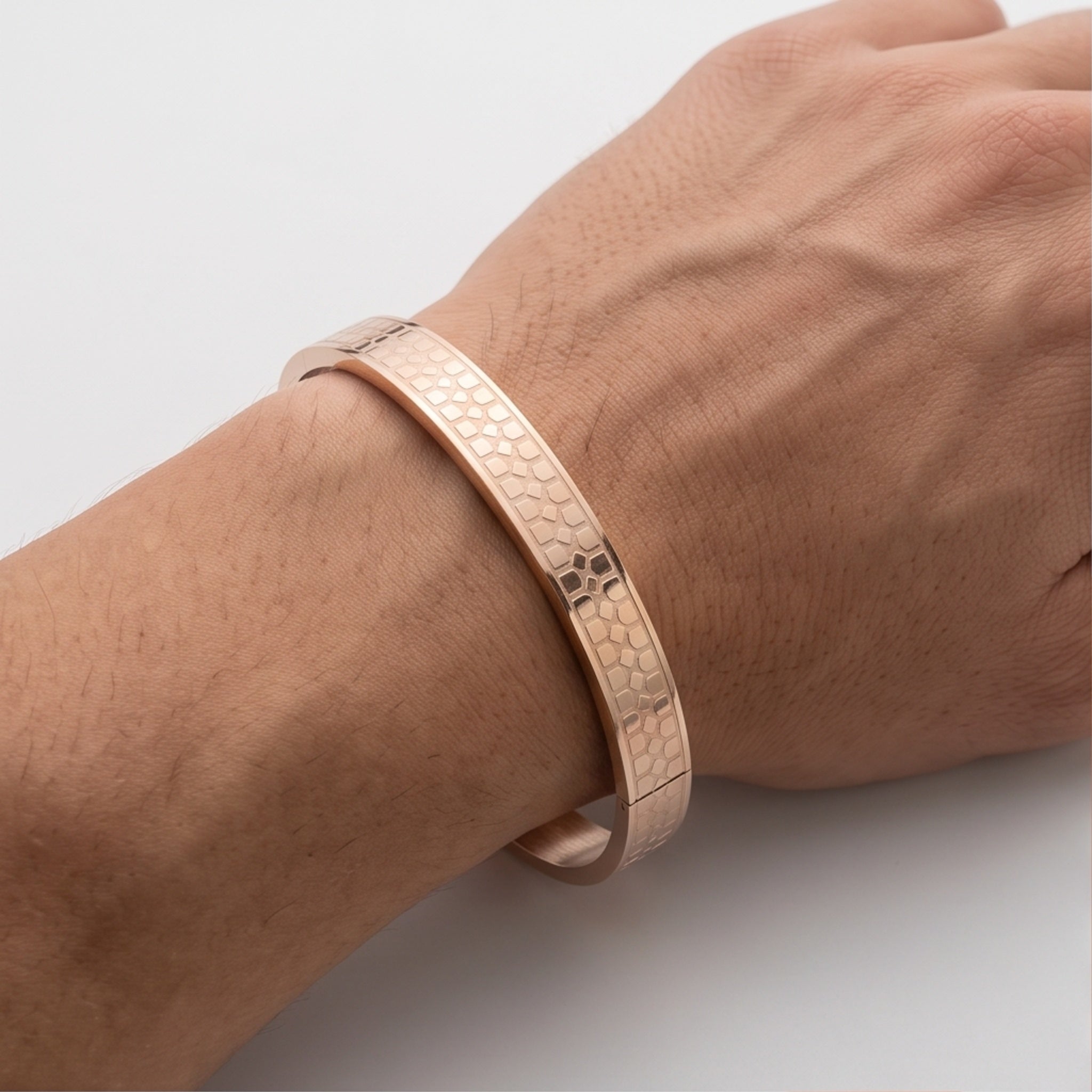 Vertex Luxe – Premium Men's Geometric Stainless Steel Cuff Bracelet