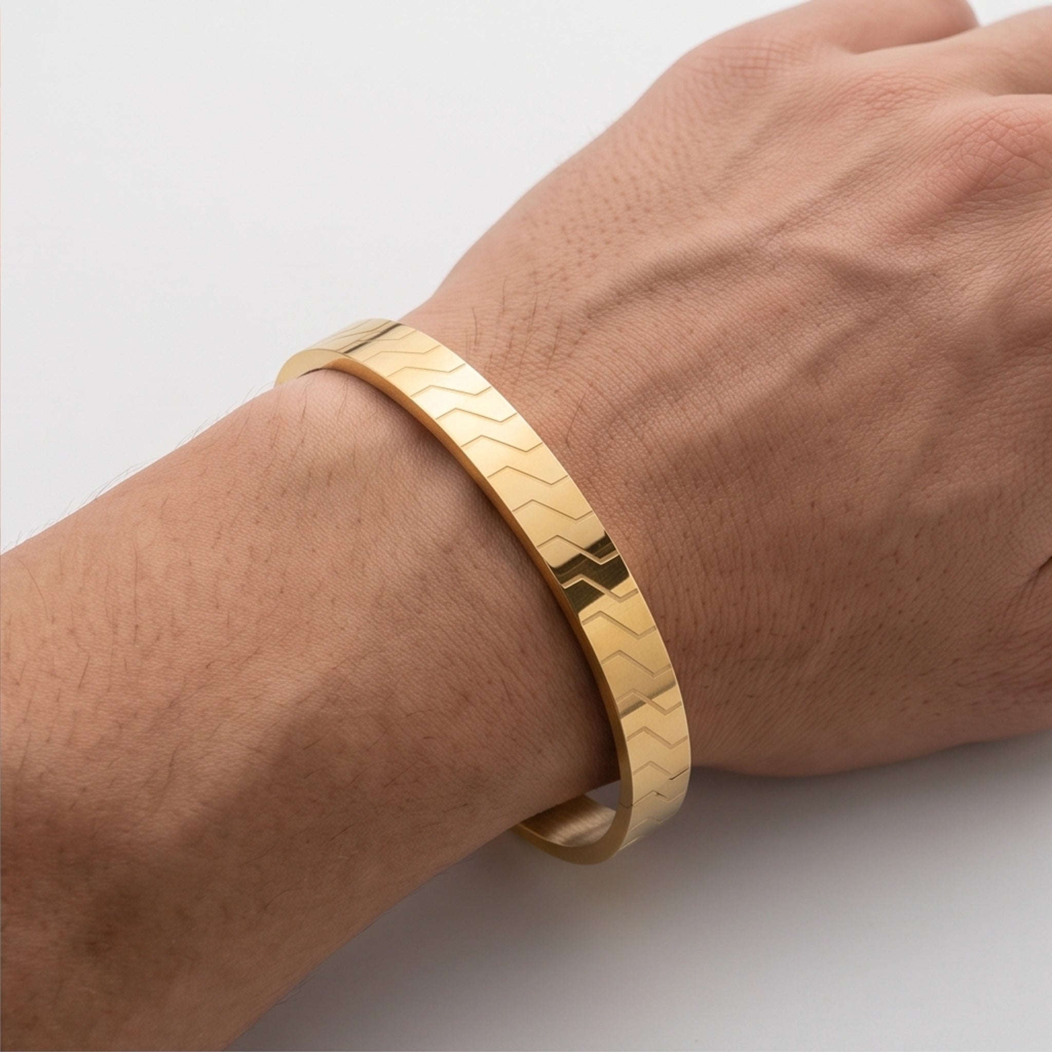 Vertex Luxe – Premium Men's Geometric Stainless Steel Cuff Bracelet