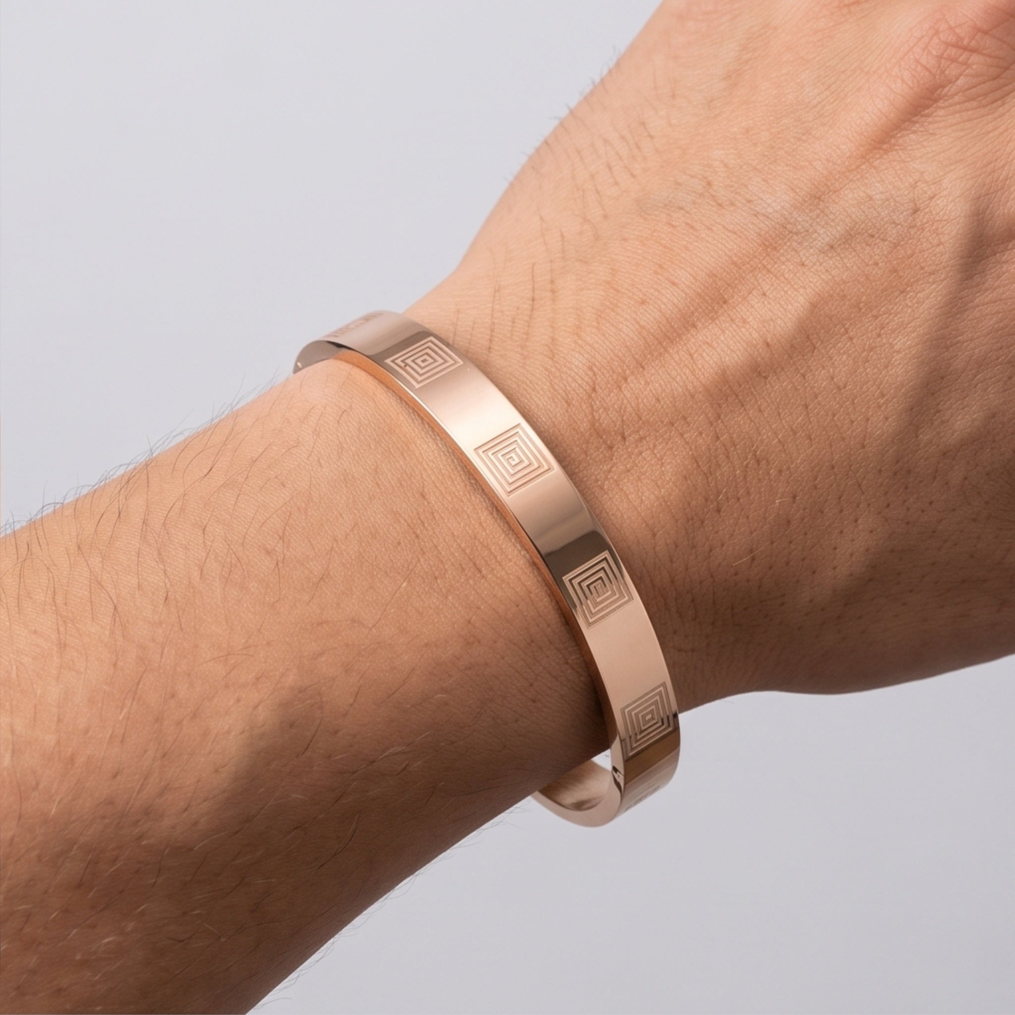 Monarch Grid – Premium Men's Geometric Stainless Steel Cuff Bracelet