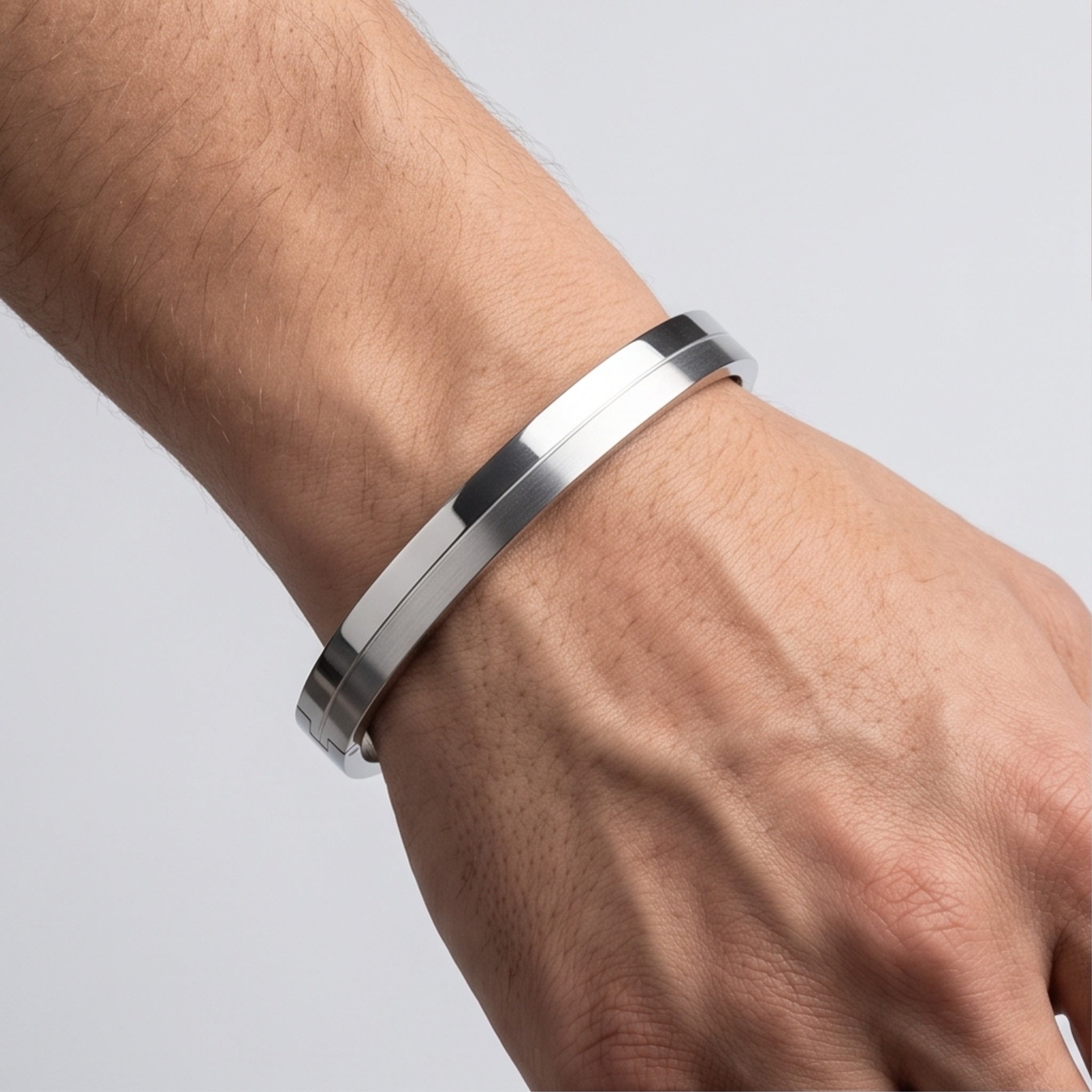 Monarch Edge – Premium Men's Stainless Steel Geometric Cuff Bracelet