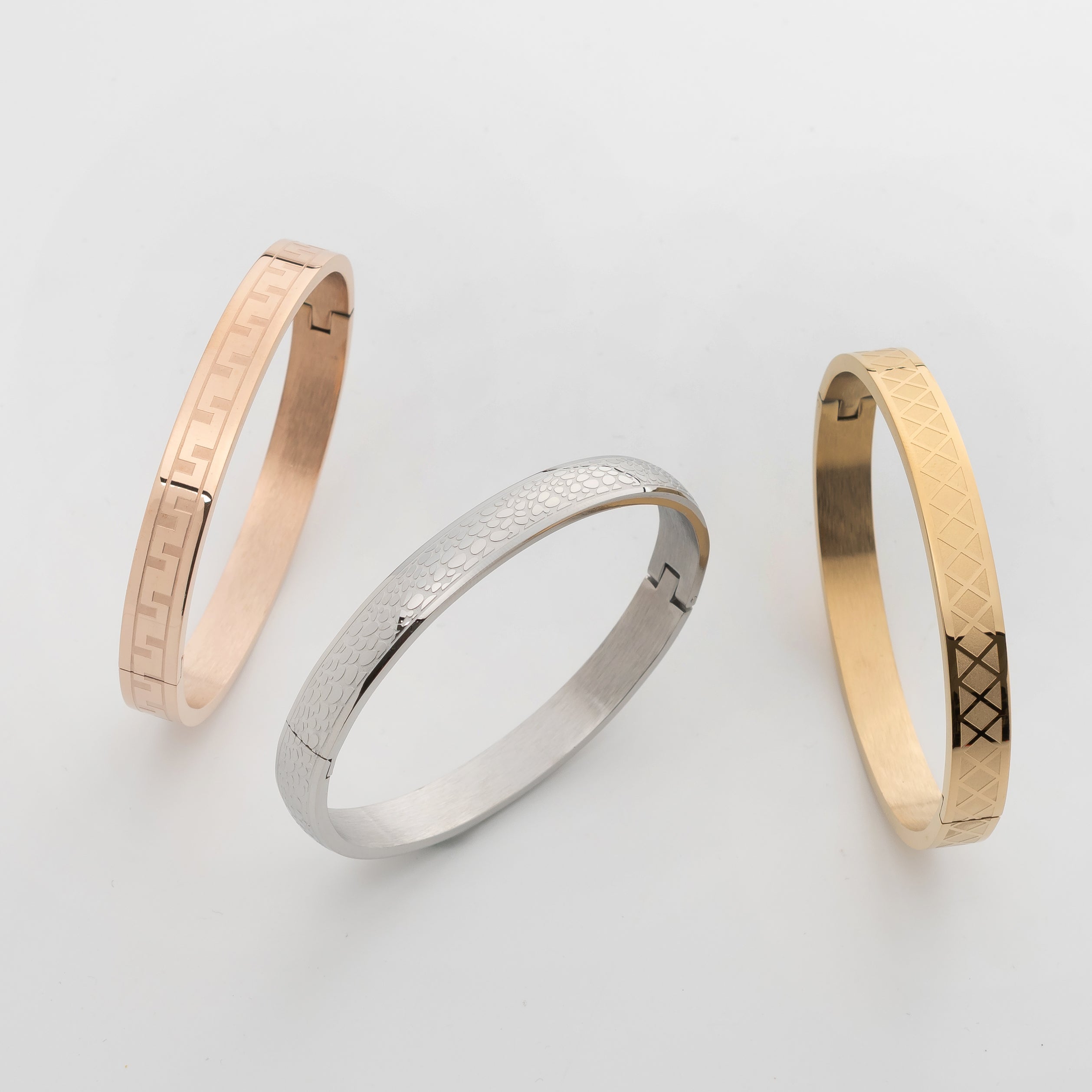 Imperium Grid – Premium Men's Stainless Steel Geometric Cuff Bracelet