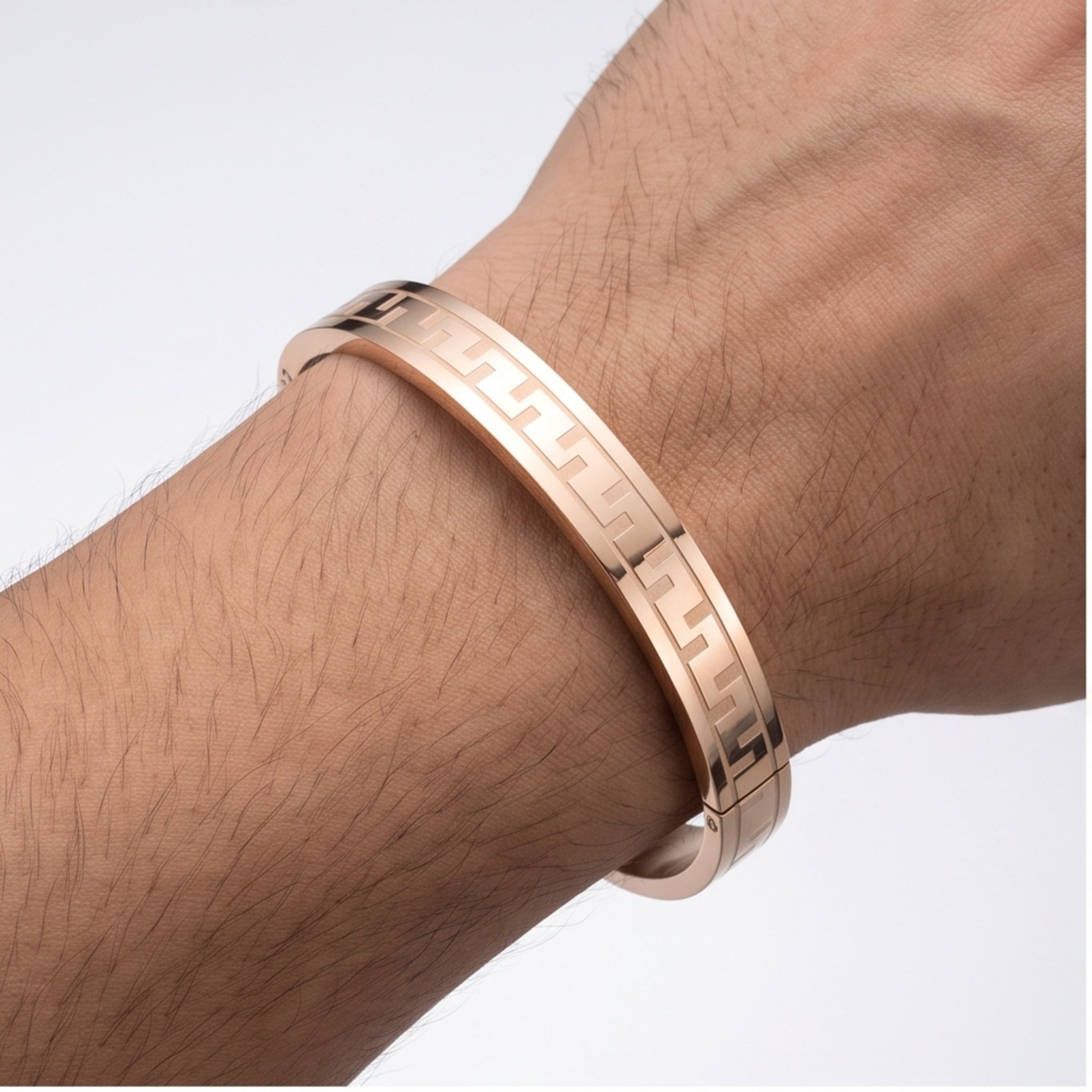 Imperium Grid – Premium Men's Stainless Steel Geometric Cuff Bracelet