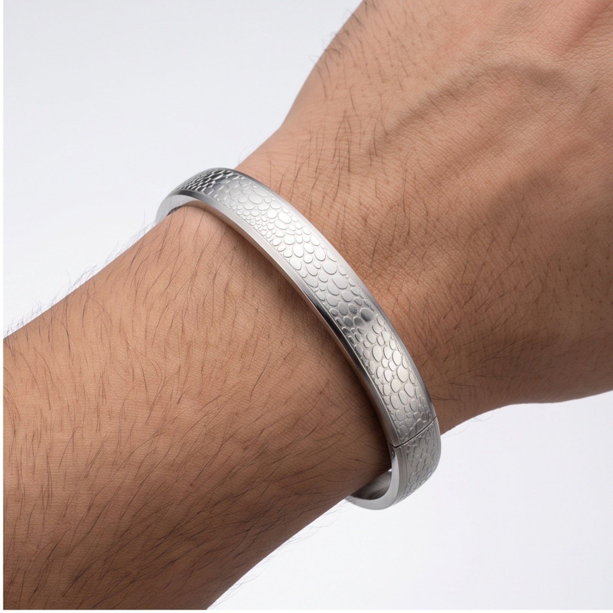 Imperium Grid – Premium Men's Stainless Steel Geometric Cuff Bracelet