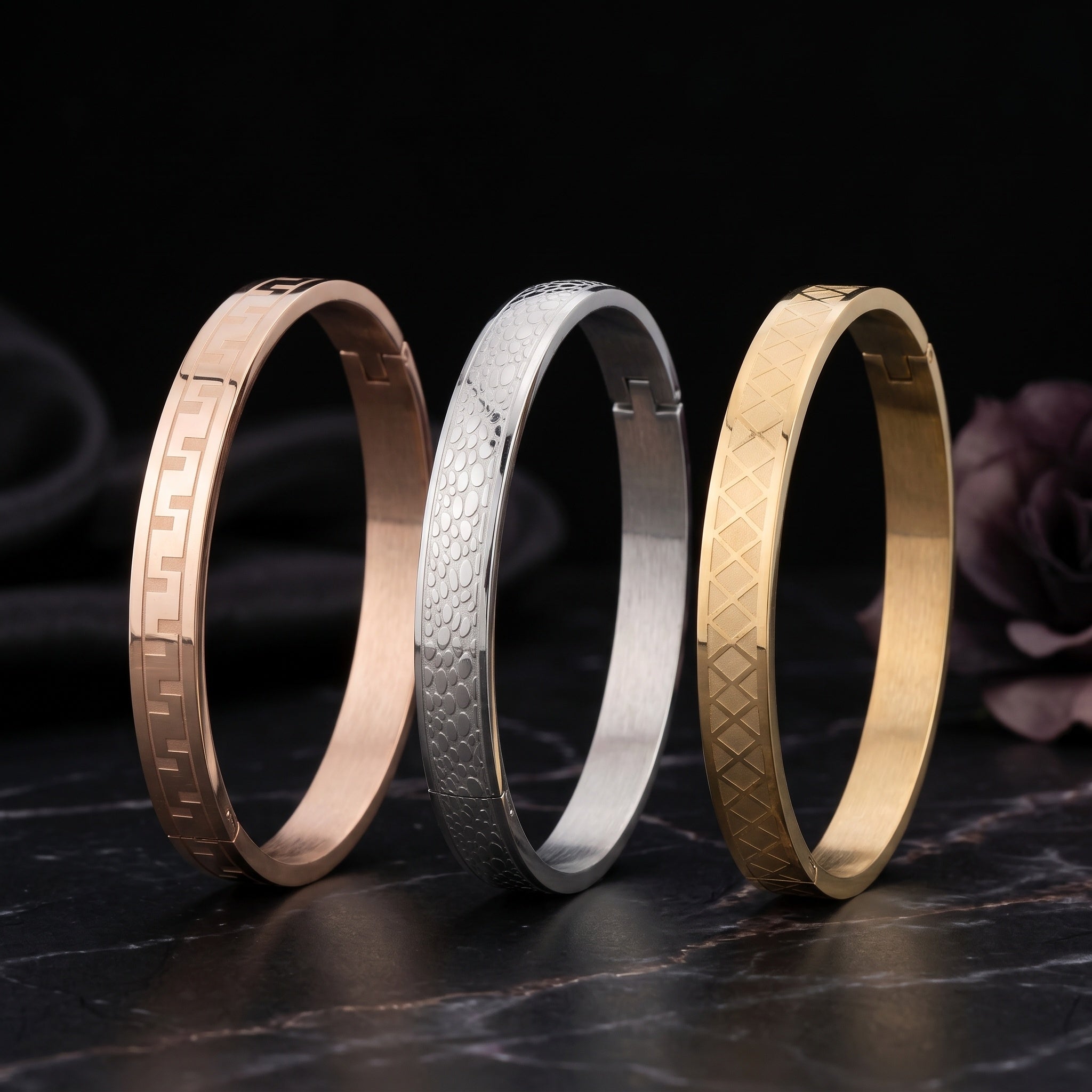 Imperium Grid – Premium Men's Stainless Steel Geometric Cuff Bracelet