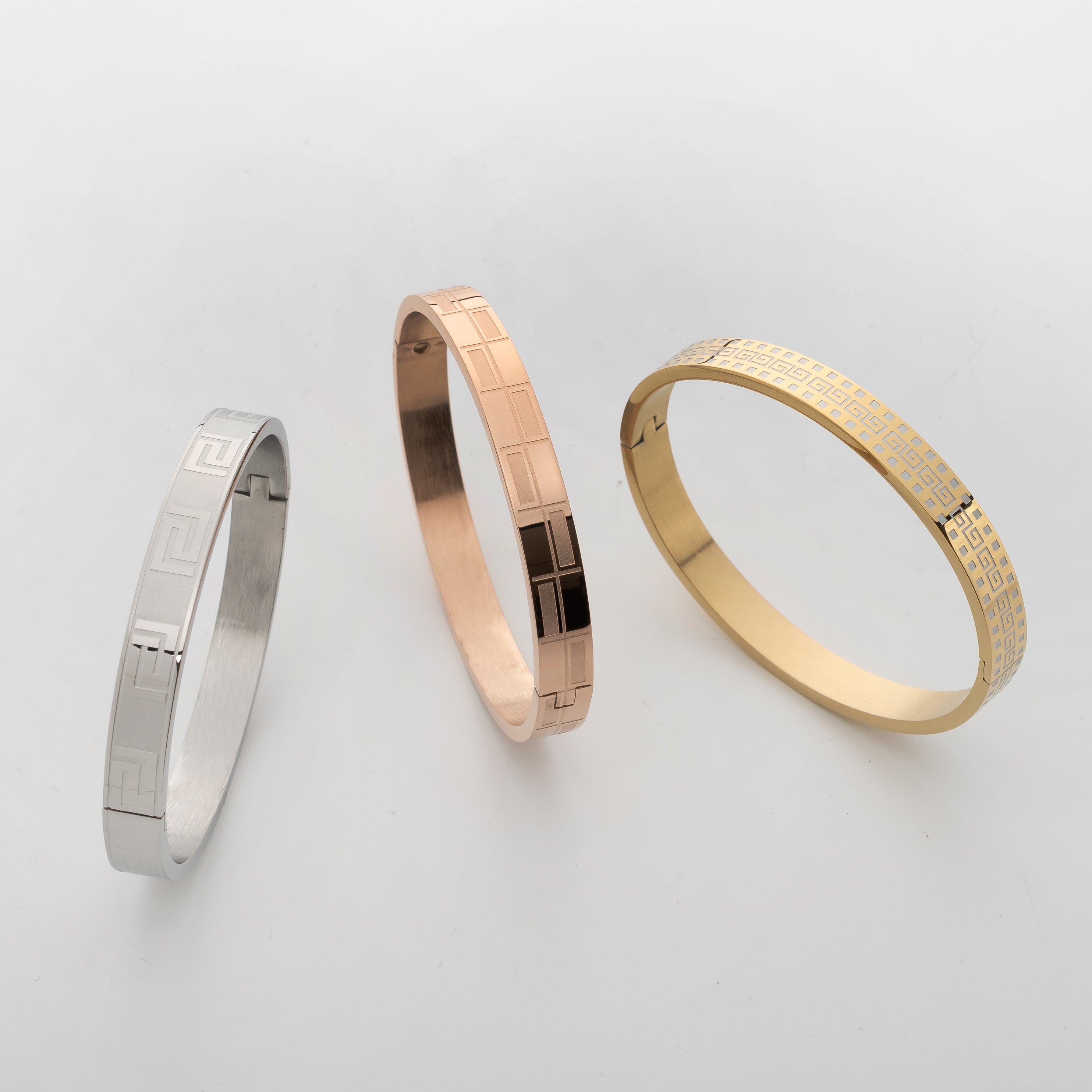 Aurex Grid – Premium Men's Engraved Stainless Steel Cuff Bracelet