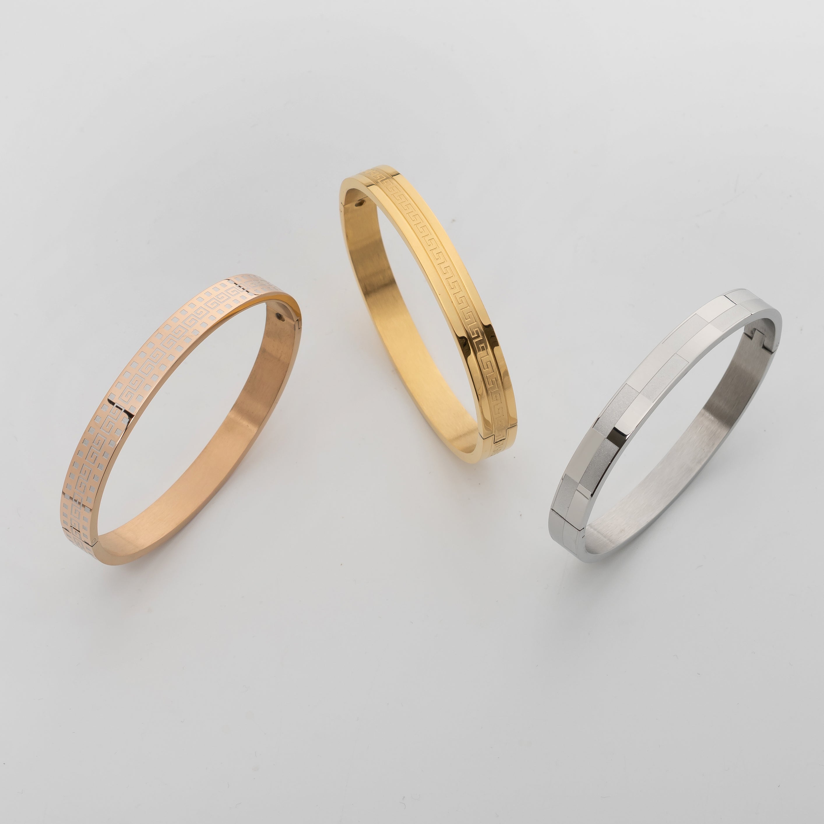 Echelon Edge – Premium Men's Greek Key Stainless Steel Cuff Bracelet