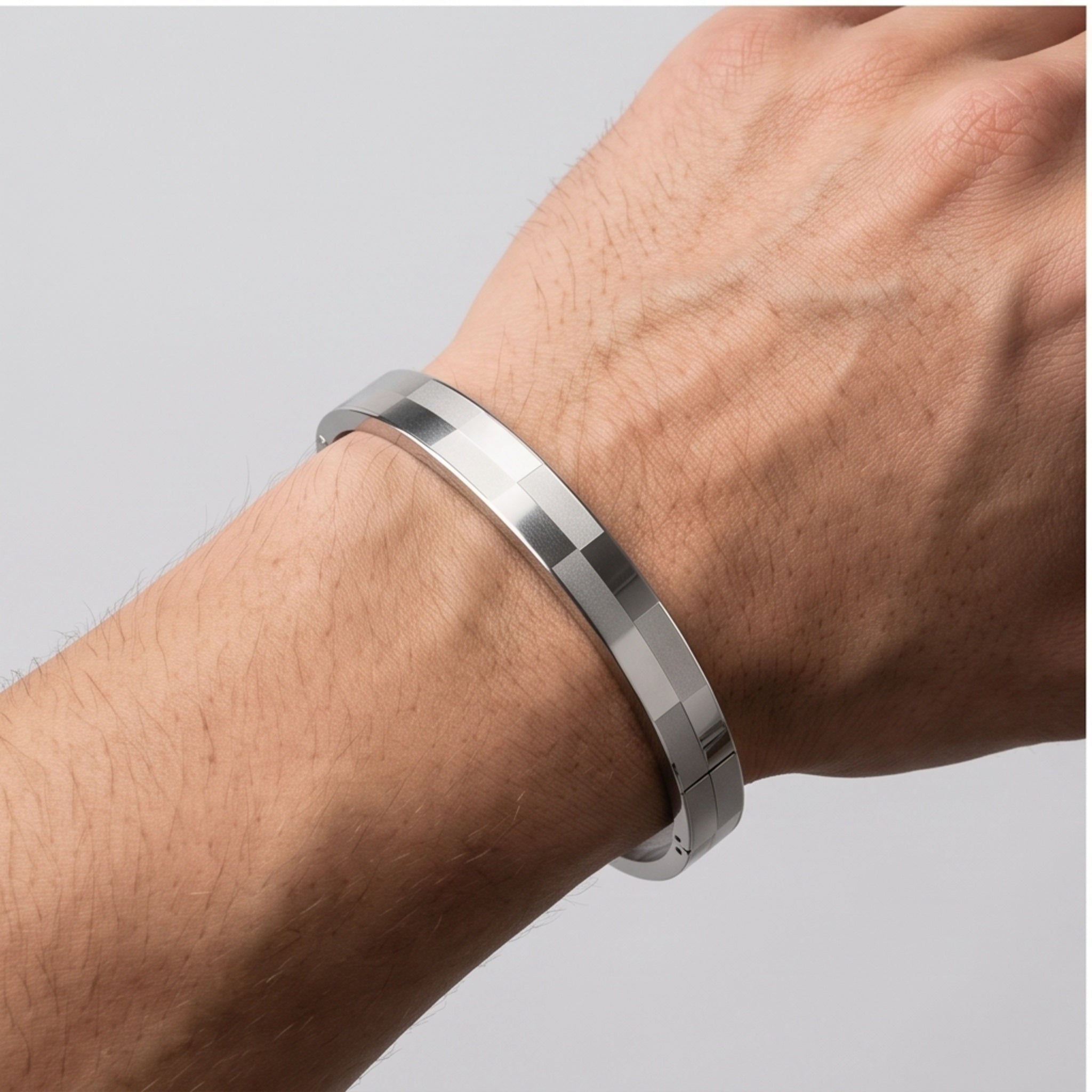 Echelon Edge – Premium Men's Greek Key Stainless Steel Cuff Bracelet