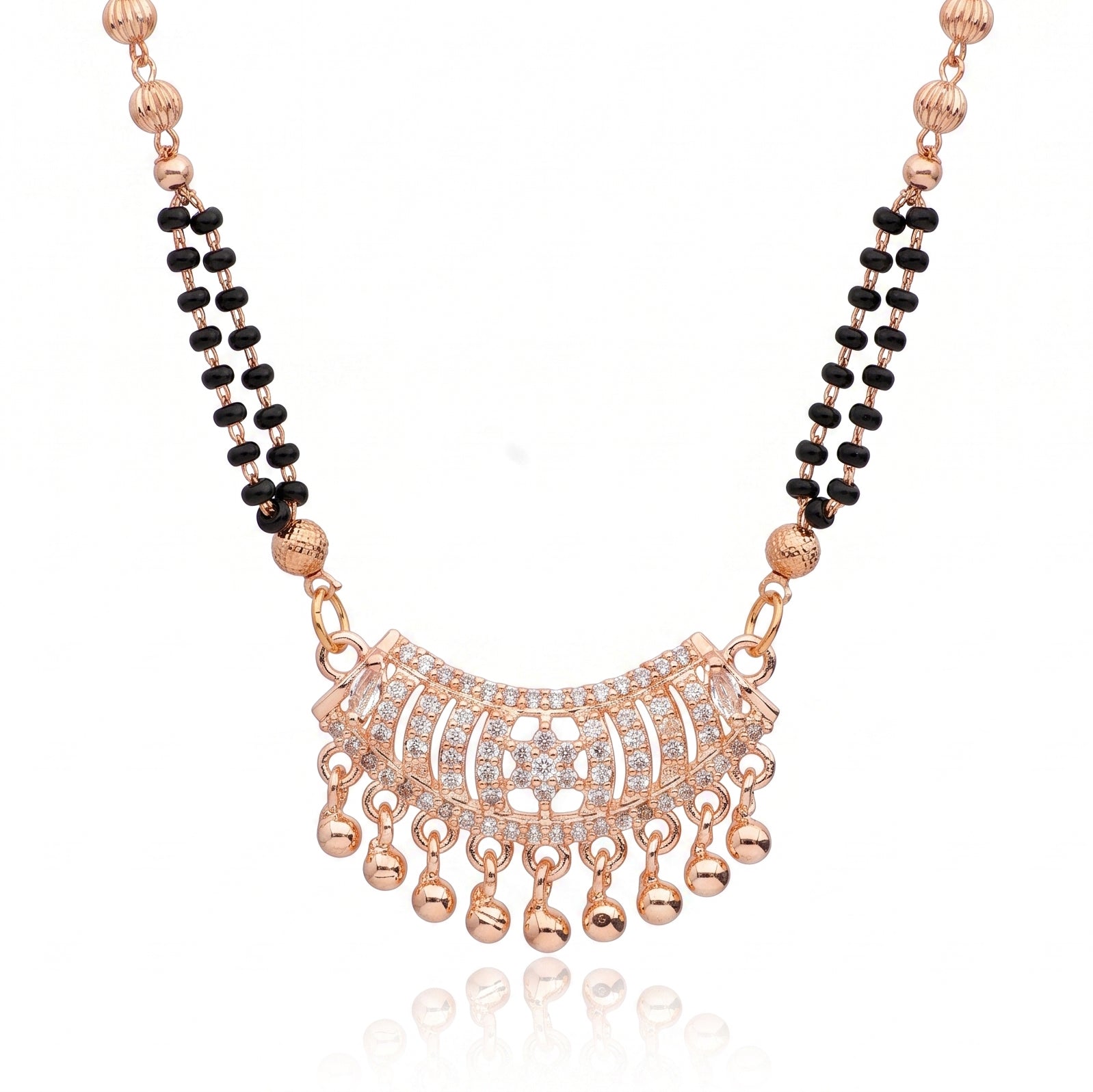 Luna Arc – Premium Rose Gold Designer Mangalsutra for Women