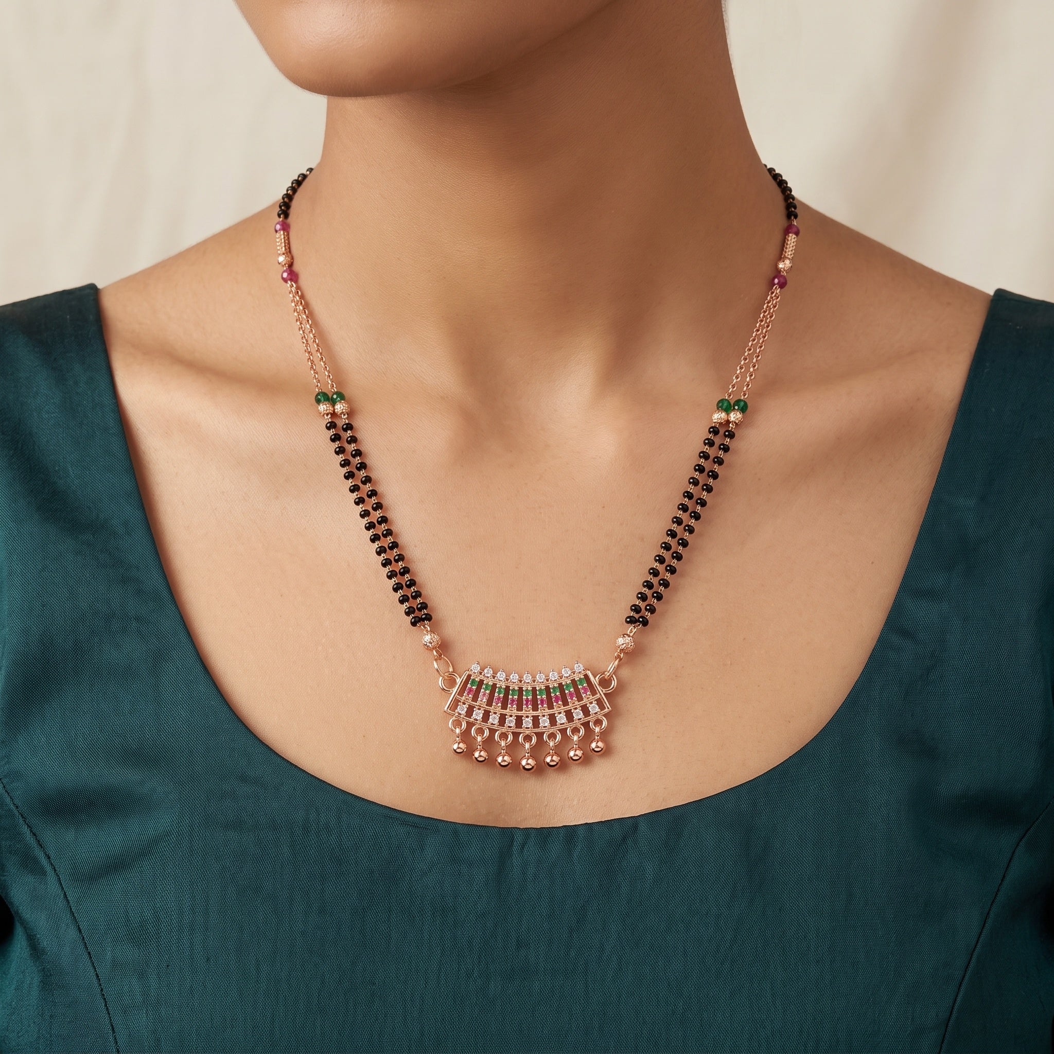 Regal Prism – Premium Rose Gold Designer Mangalsutra for Women