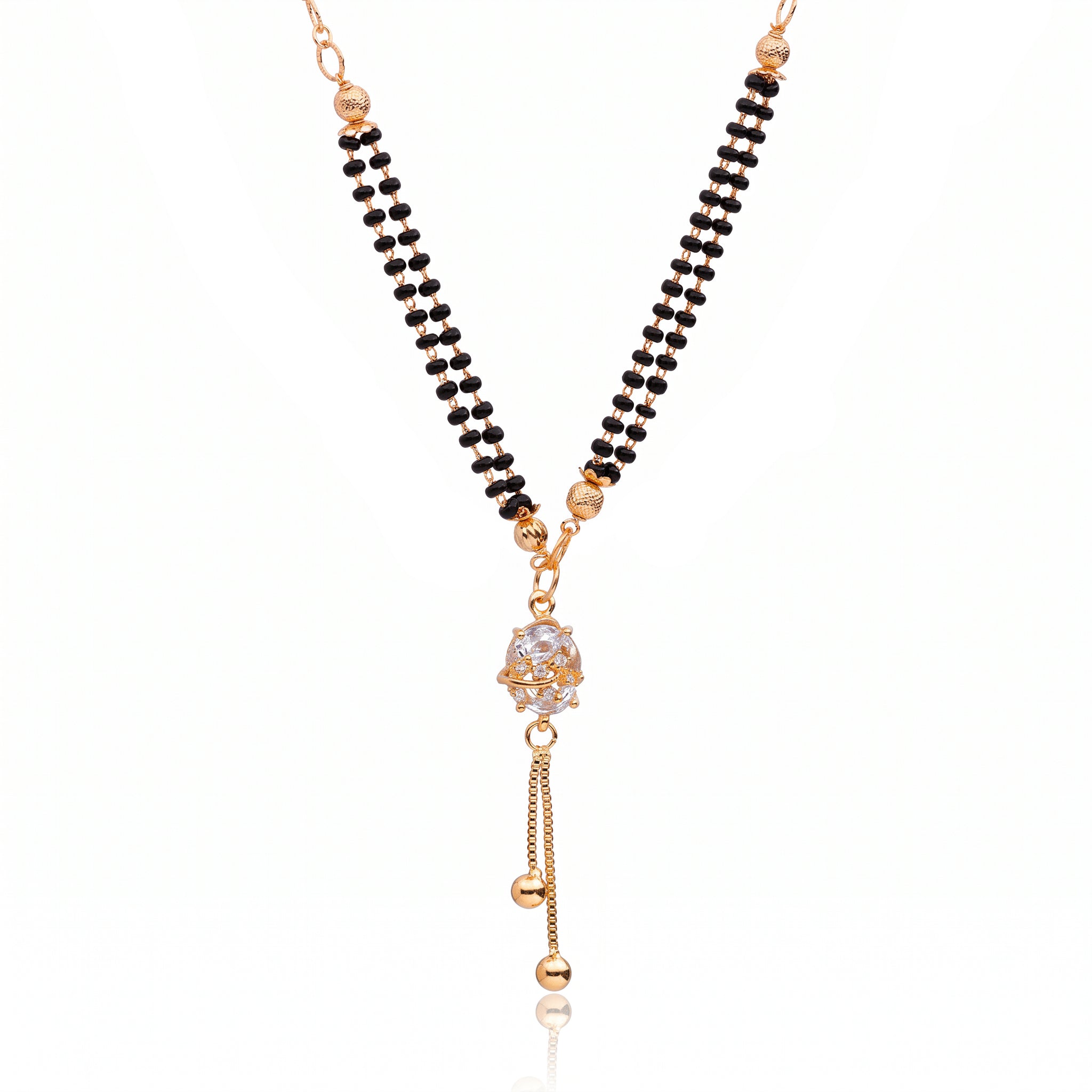 Eternal Bloom – Premium Gold-Tone Designer Mangalsutra for Women