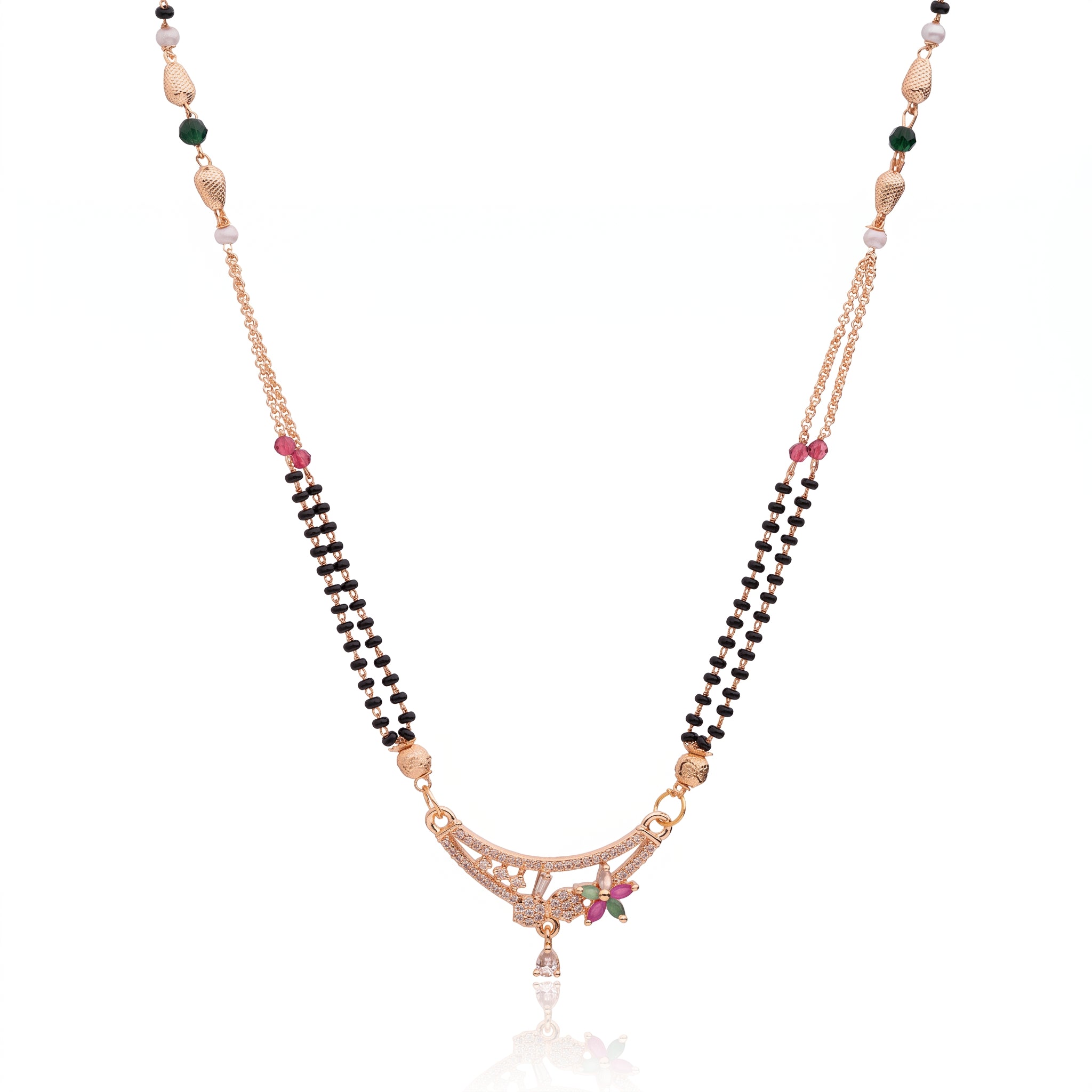 Floral Arc – Premium Rose Gold Designer Mangalsutra for Women